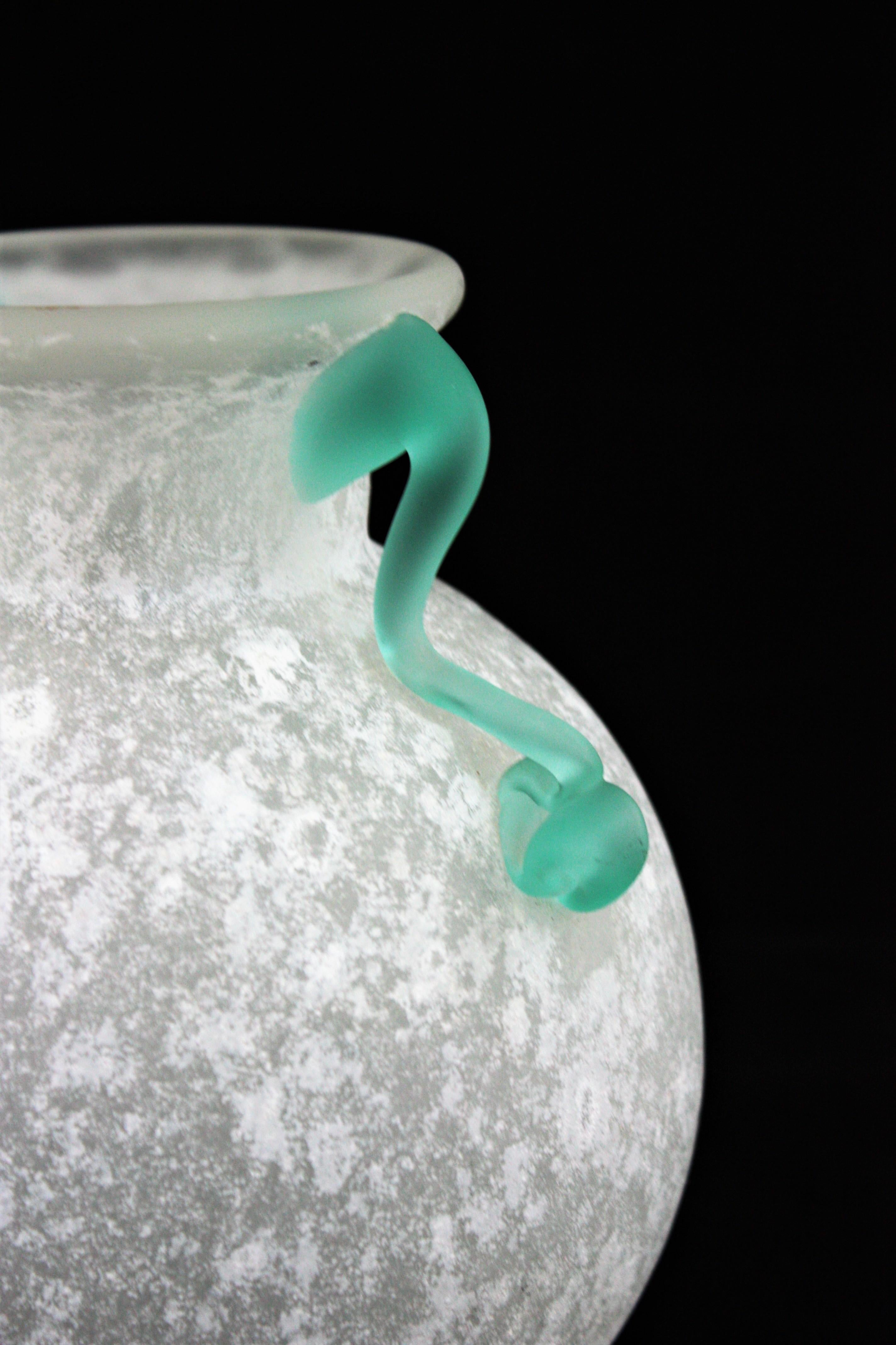 glass vase with handles