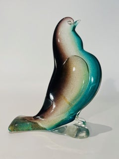 Archimede Seguso Skulptur aus Murano Glas 'Sfumato oro' um 1950.
