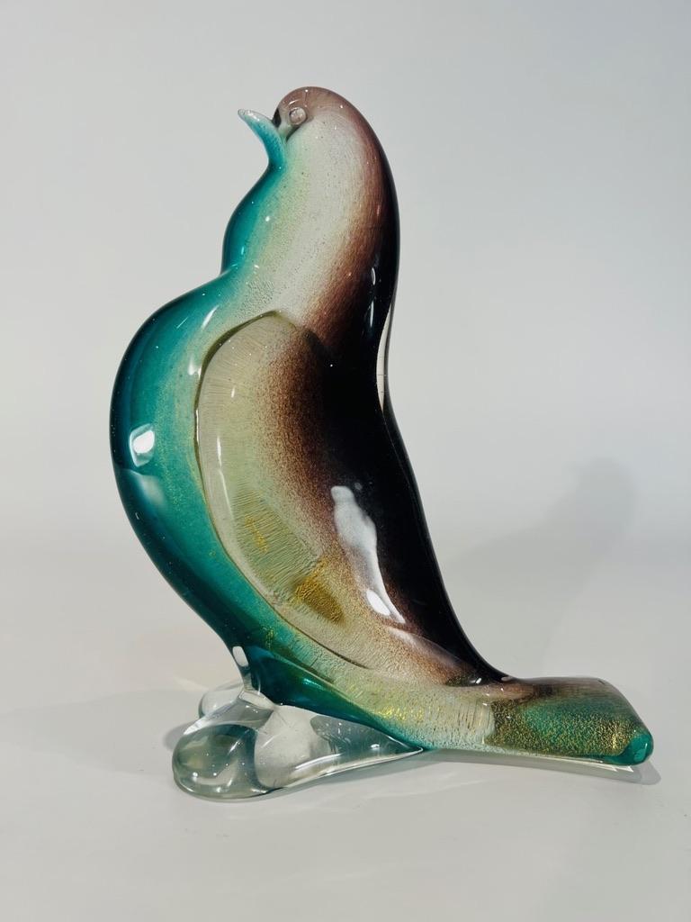 Archimede Seguso sculpture in Murano glass 'Sfumato oro' circa