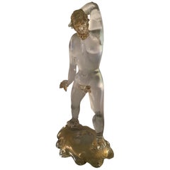 Skulptur aus schillerndem Muranoglas von Archimede Seguso, Gold, 1940, Italien