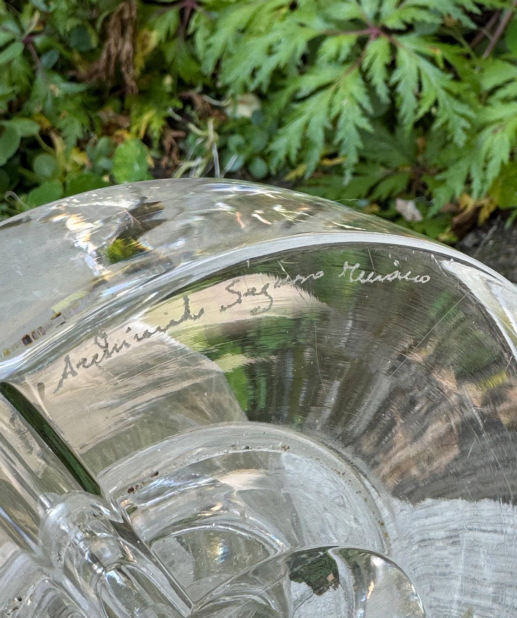 Italian Archimede Seguso Signed Murano Glass Lamp, Italy c.1970 For Sale