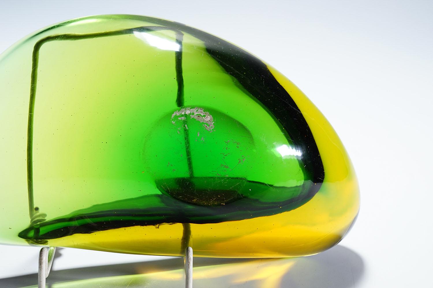Bol Sommerso Valva vert et jaune Archimede Seguso en vente 2