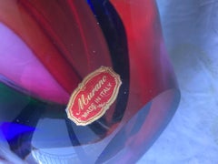 Archimede Seguso Style Murano Glass, Carnival  Vase