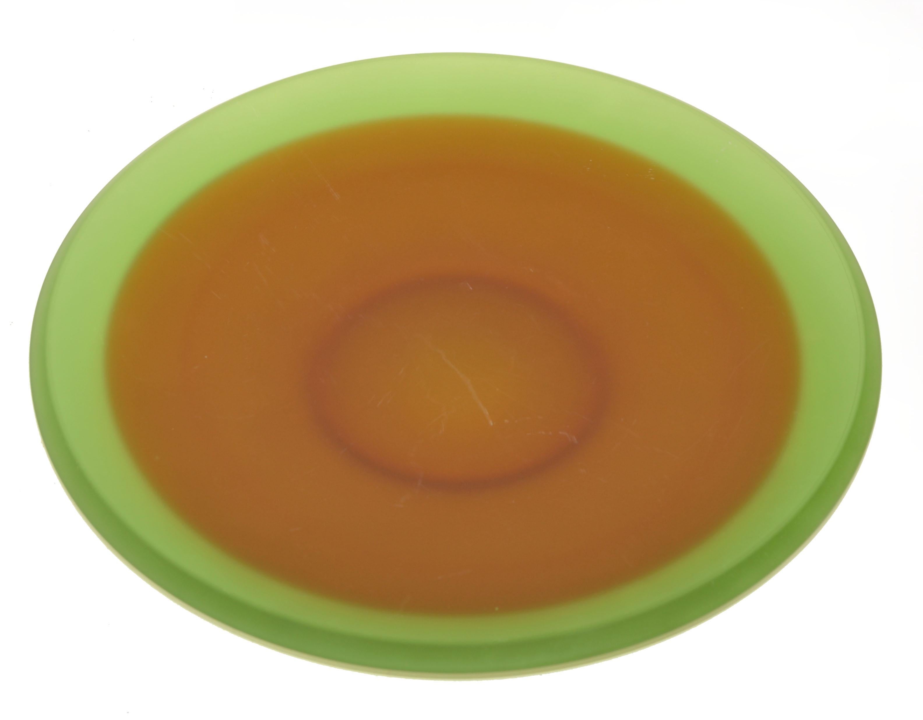 Archimede Seguso Italy Attributed Scavo Blown Murano Glass frosted green and brown color Blown Art Glass decorative Fruit Plate or Centerpiece Mid-Century Modern in the Style of Seguso Vetri d'Arte Italy circa in late 1950s.
Cette magnifique