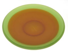 Archimede Seguso Style Scavo Glass Green Brown Centerpiece After Vetri d'Arte
