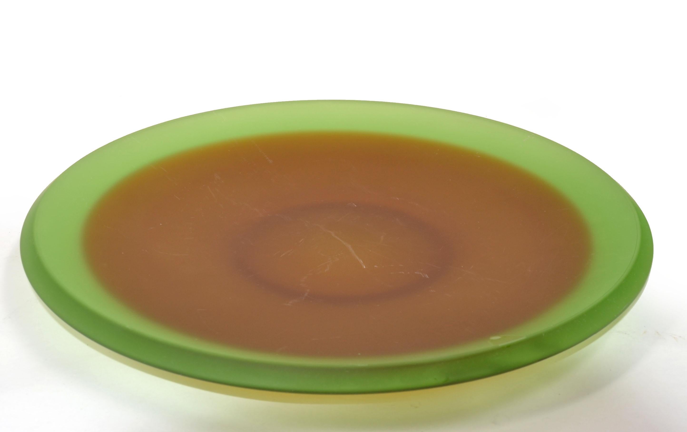 Fait main Centre de table en verre vert et Brown de style Archimede Seguso d'après Vetri d'Arte en vente