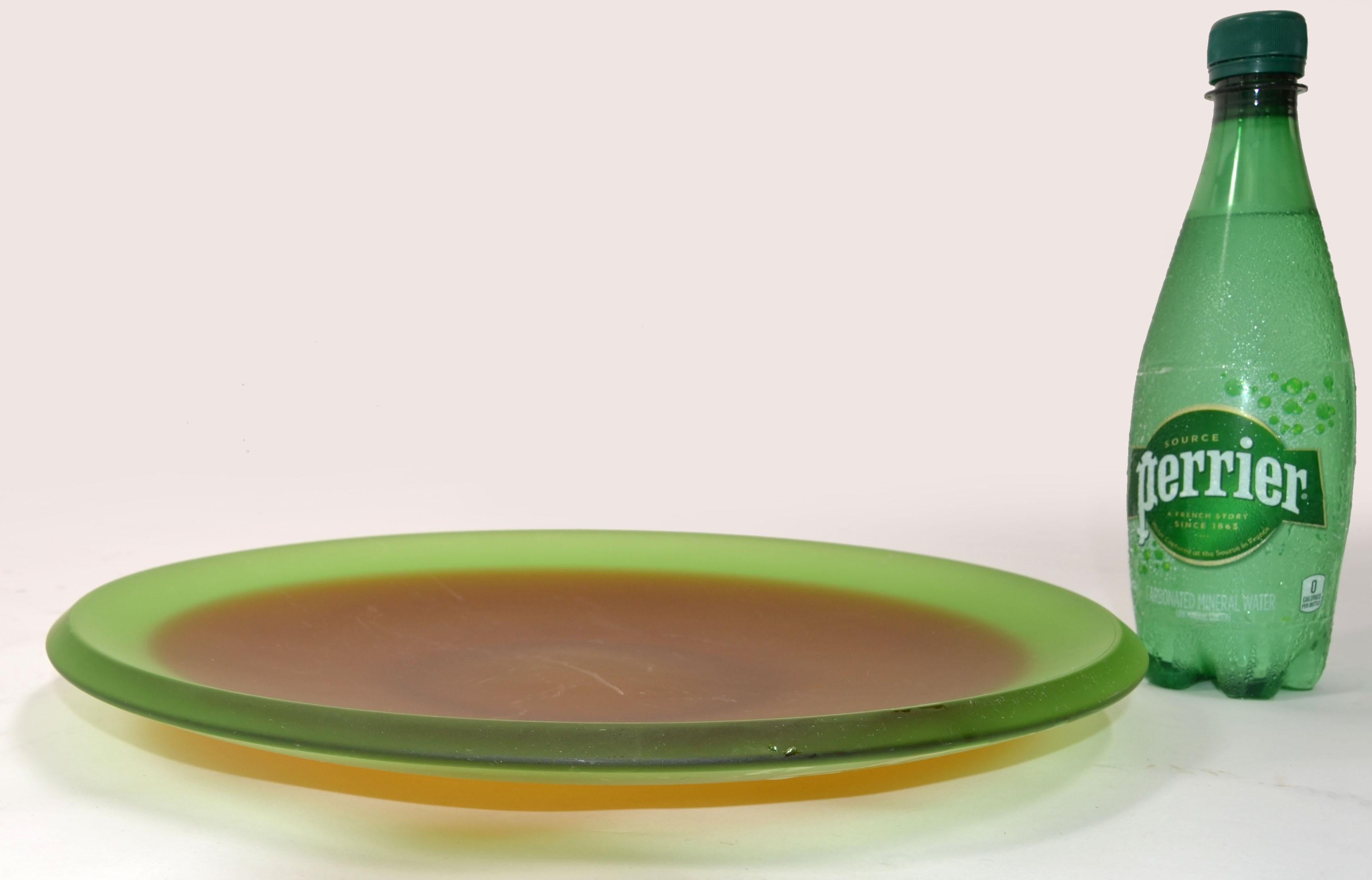 Verre brun Centre de table en verre vert et Brown de style Archimede Seguso d'après Vetri d'Arte en vente
