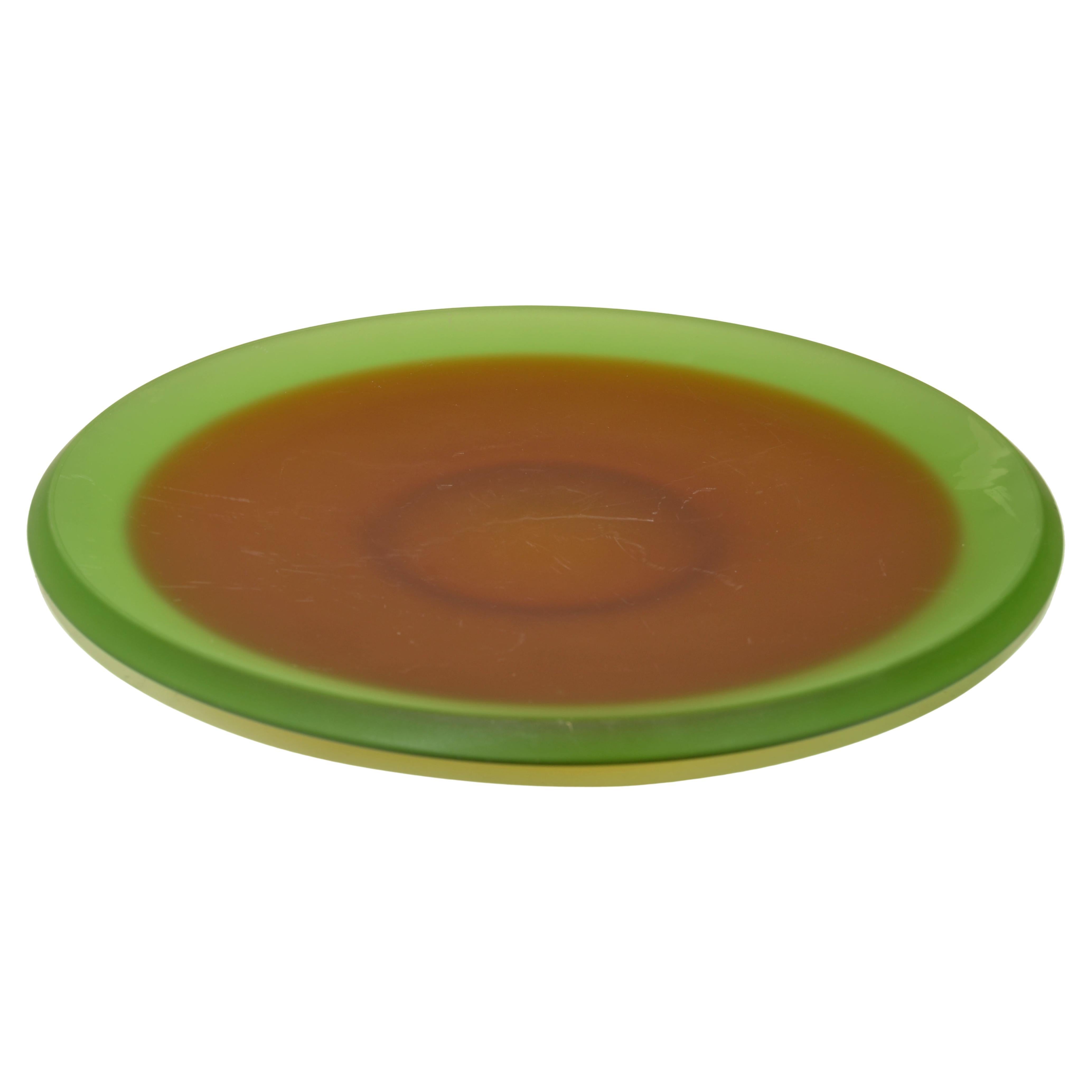Centre de table en verre vert et Brown de style Archimede Seguso d'après Vetri d'Arte