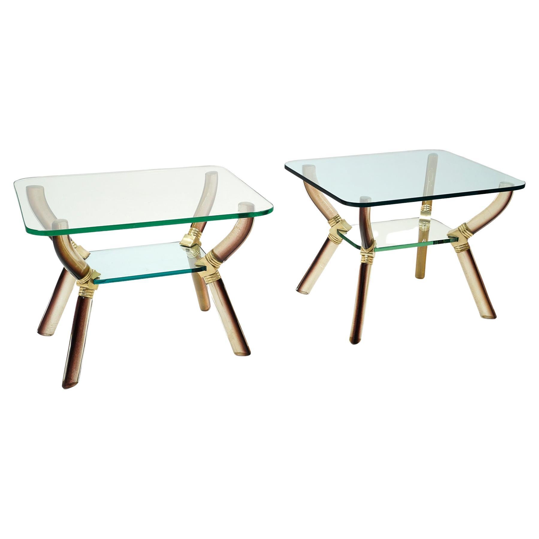 Archimede Seguso Tables for Hotel Riviera, Lido di Venezia, Pair, Italy, 1952 For Sale