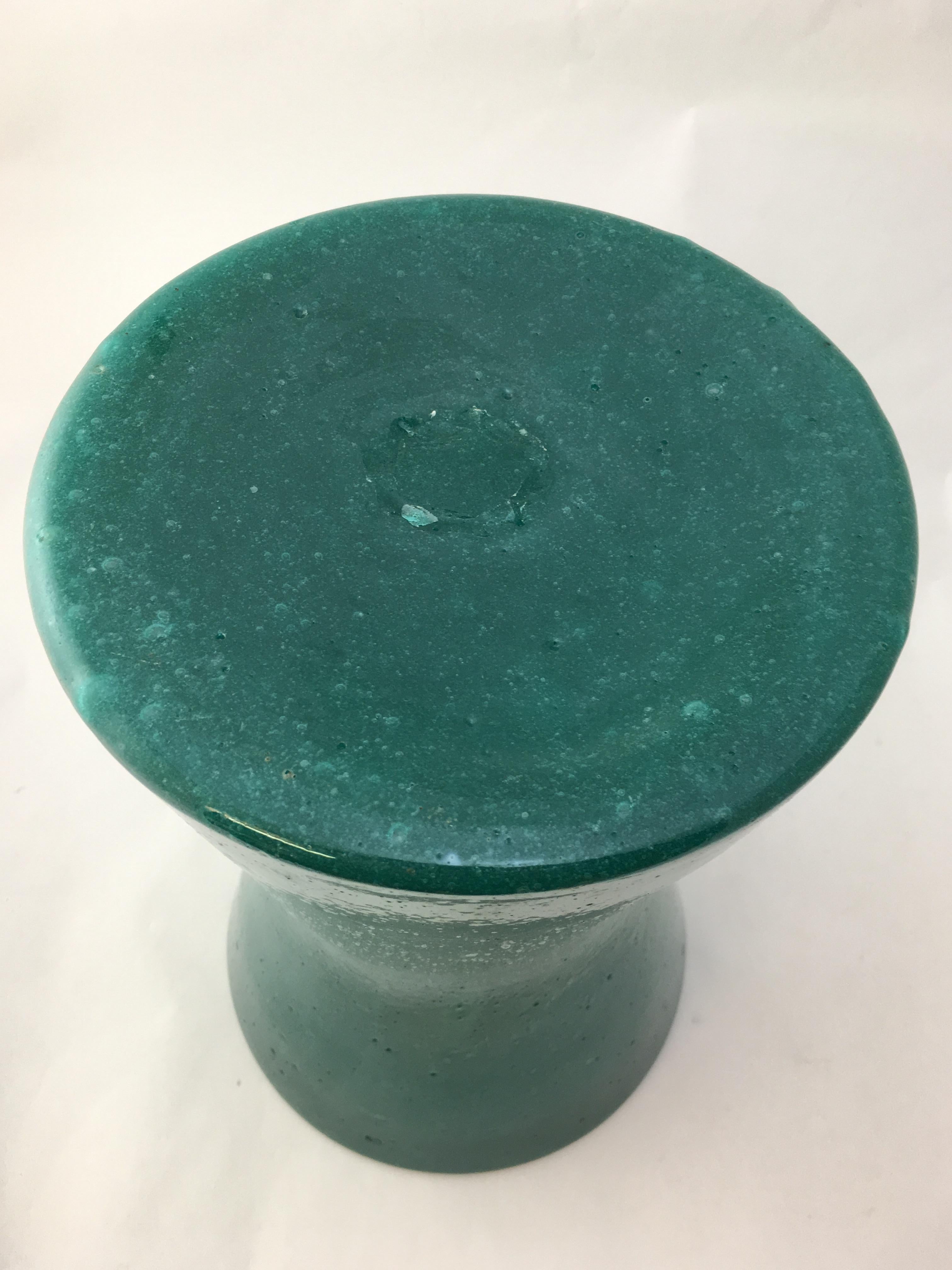 Archimede Seguso Teal Pulegoso Hour Glass Vase 5