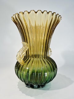 Archimede Seguso Vase "Costolato Oro", circa 1950