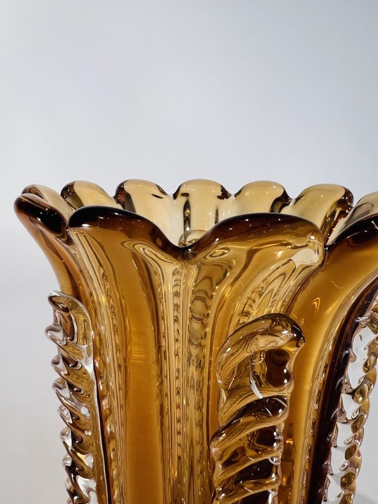 Vase Archimede Seguso en verre de Murano avec verre appliqué Excellent état - En vente à Rio De Janeiro, RJ