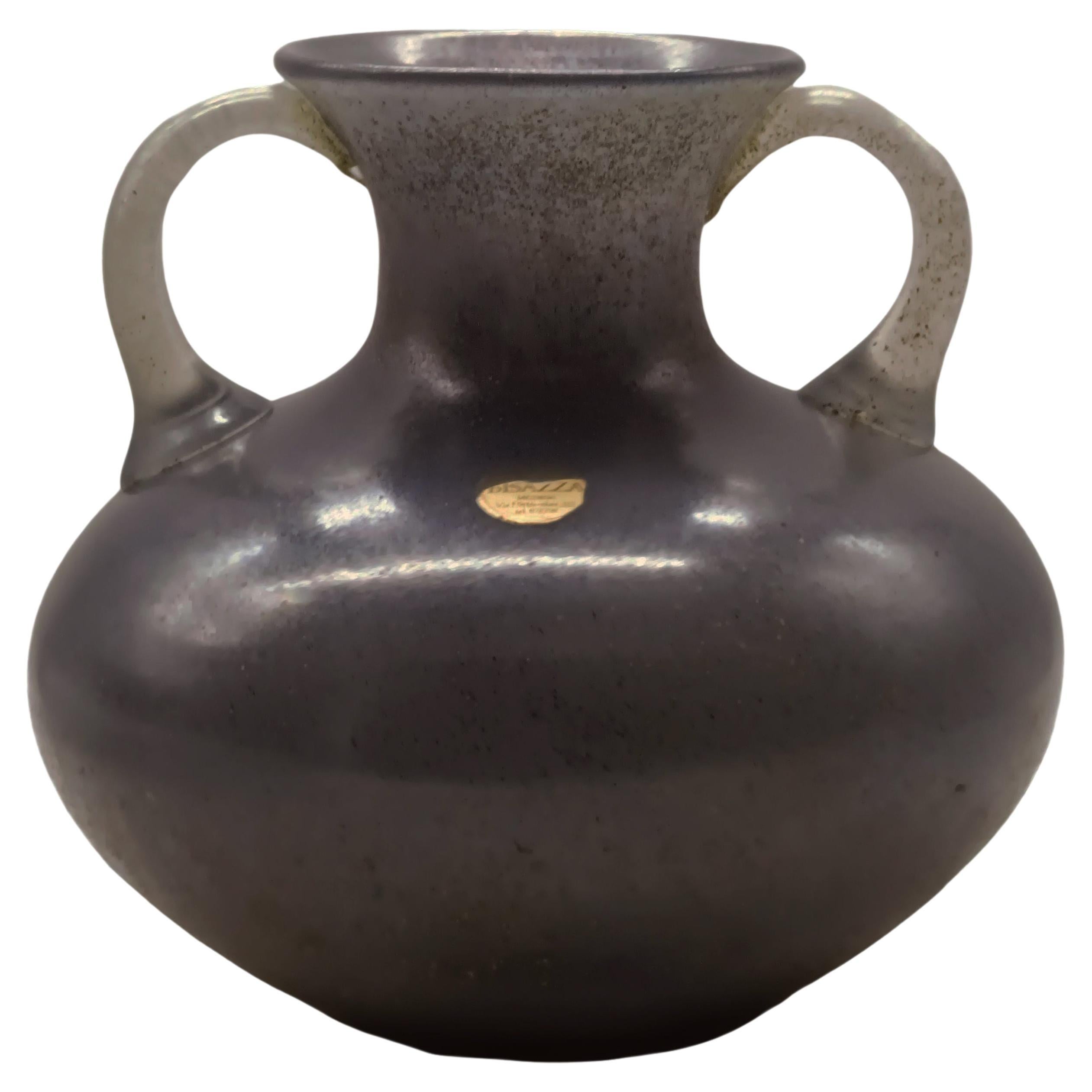 Archimede Seguso Amphora Vase in Scavo Murano Glass, Italy 1960s
