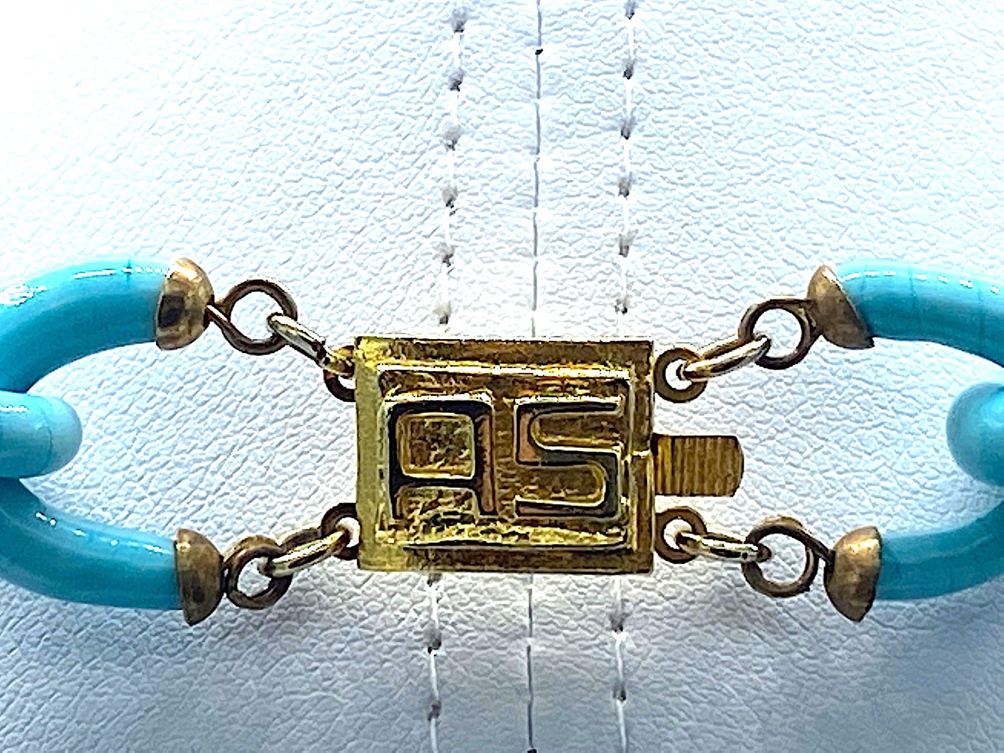 Archimede Seguso, Vetri d'Arte, for Chanel Turquoise Glass Chain Necklace, 1960s 10