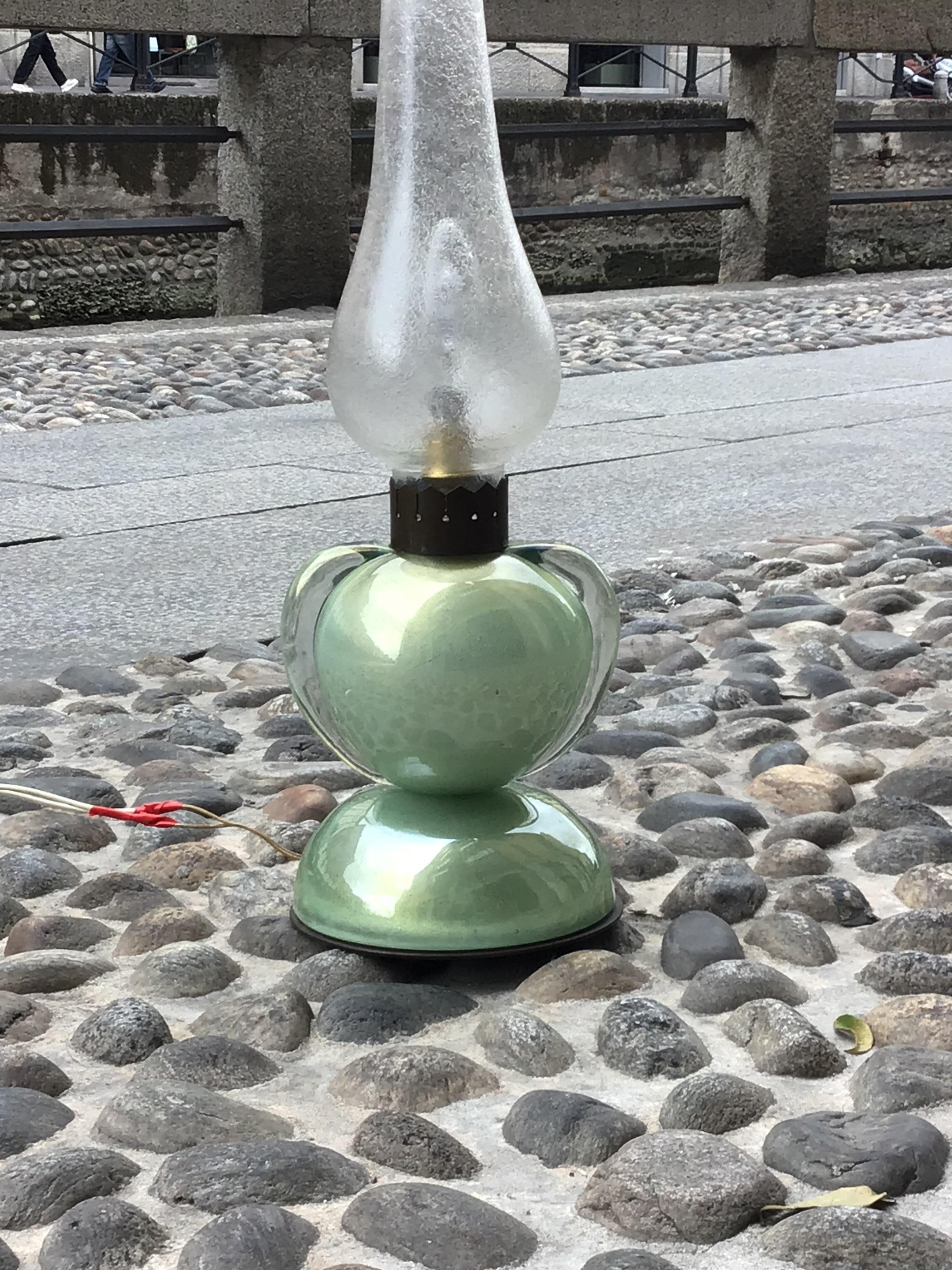 Archimede SegusoSeguso Table Lamp Brass Murano Glass 1959 Italy For Sale 1