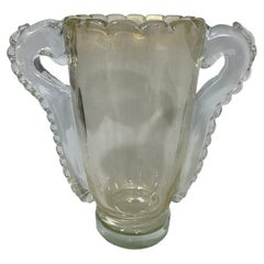 Vintage Archimedes Seguso, Murano Art Glass Very Large Handled Vase, Lim. Ed. 2/4