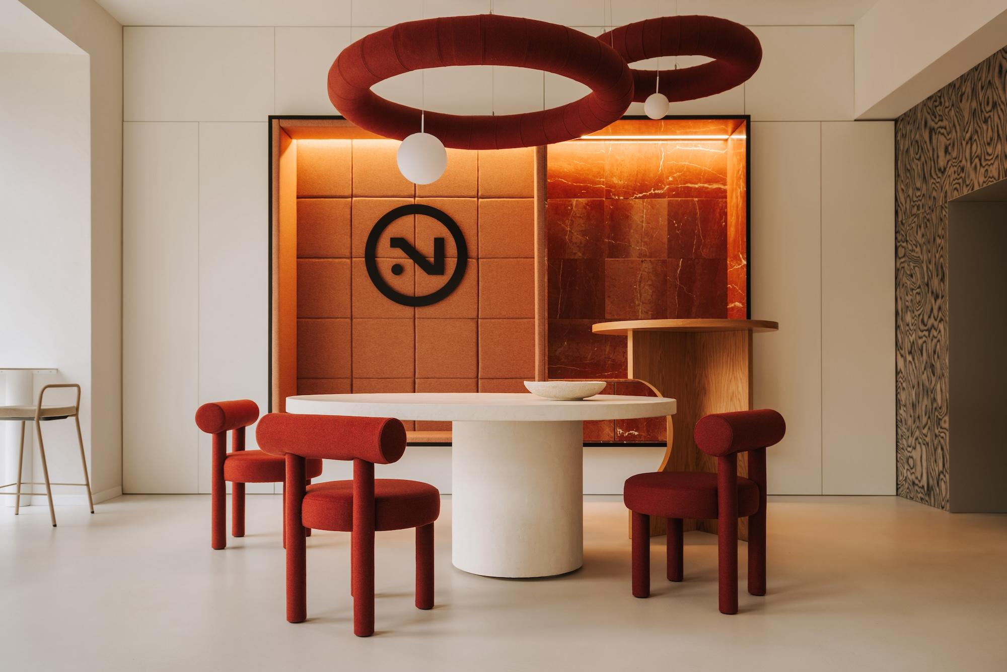 Archipen Dining Chair - Limited Artistry Edition in The O Textile fabric by Noom For Sale 7