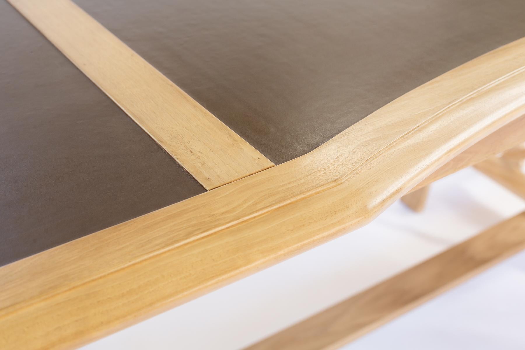 Nordamericano Scrivania regolabile Architect con inserti in pelle nera o marrone in vendita