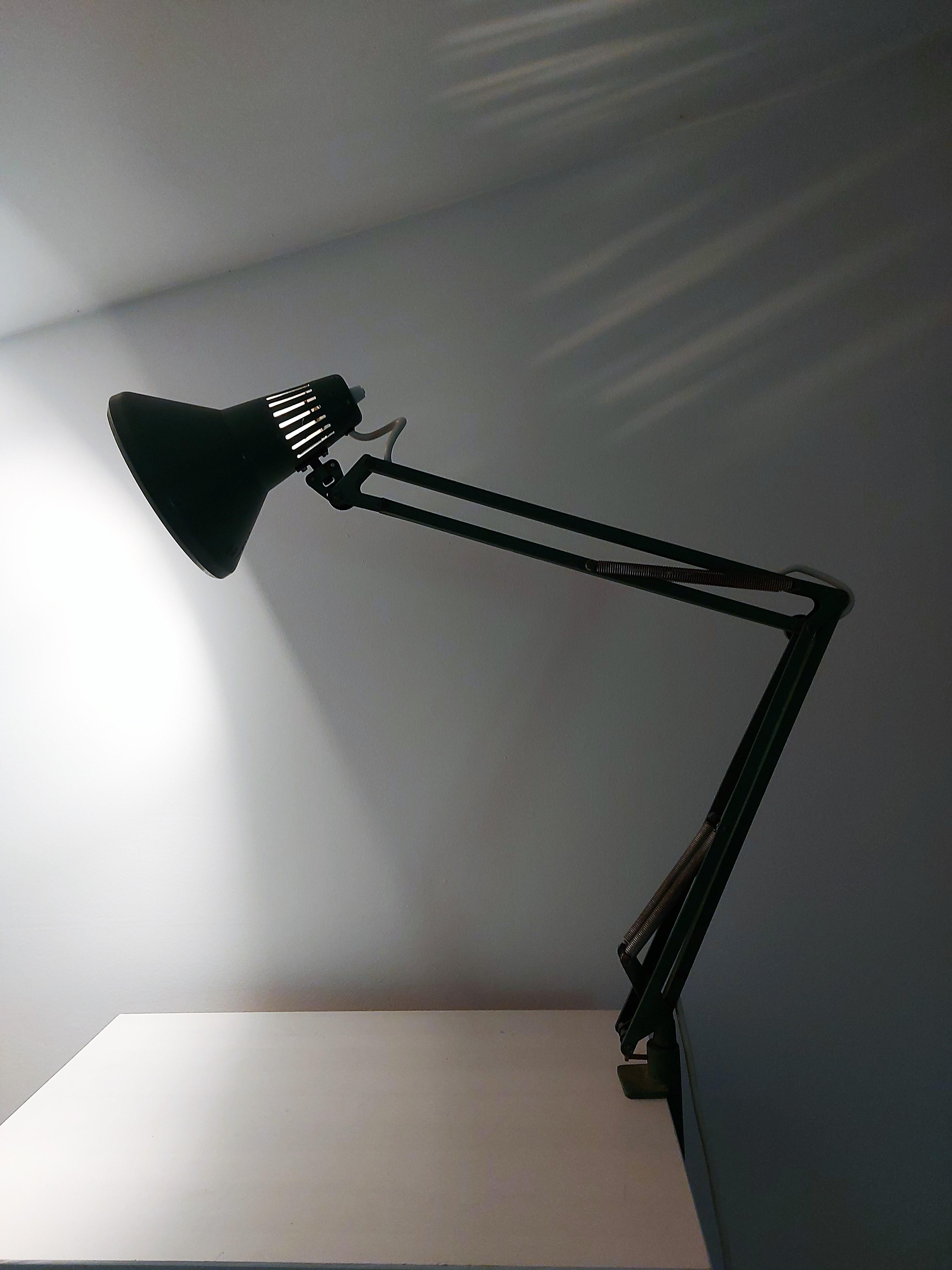 Architect Adjustable Green Swing-Arm Desk Lamp, 1970s For Sale 5