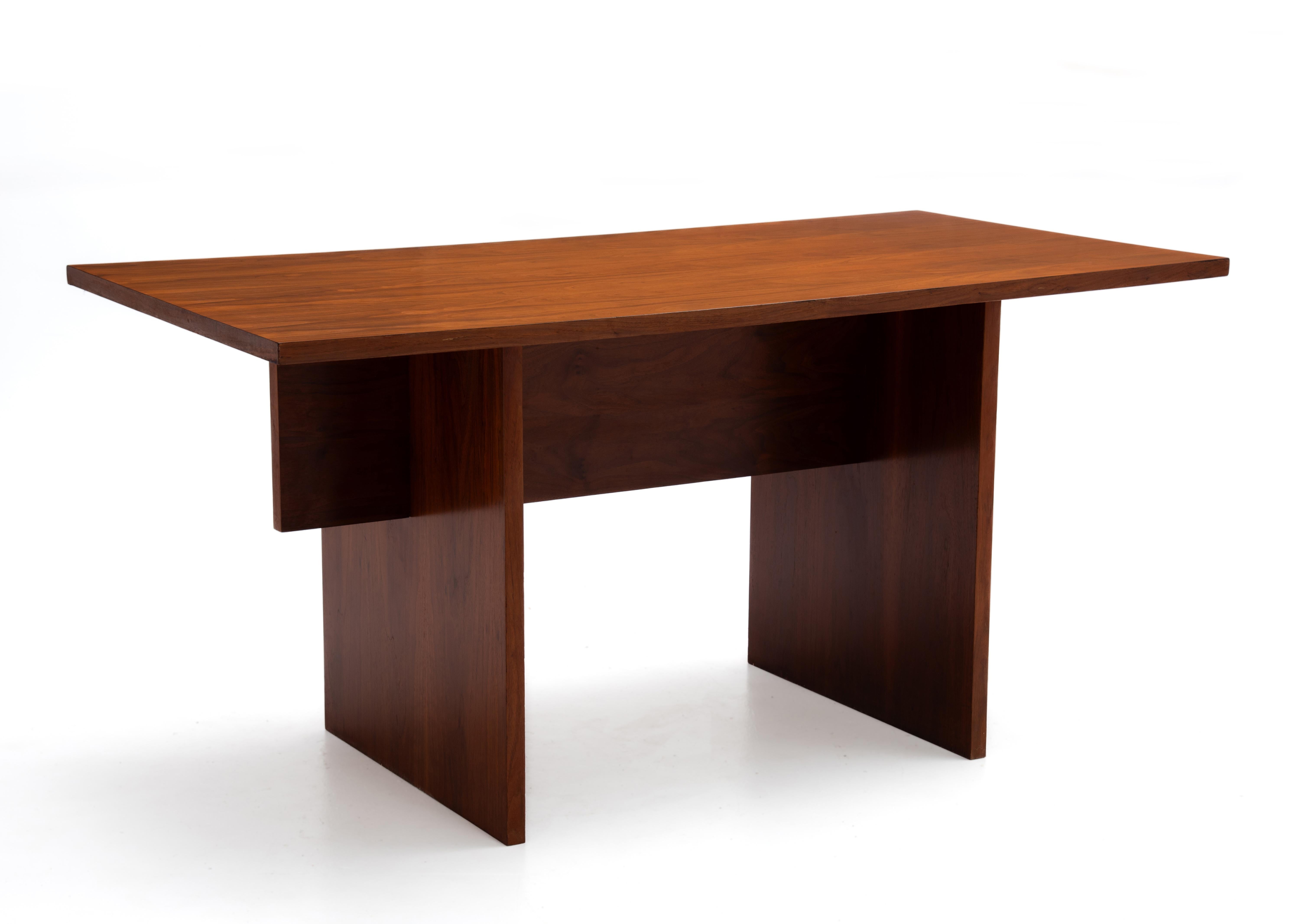 Architect Designed Bespoke Walnut Mid Century Desk Single Drawer In Good Condition For Sale In Forest Grove, PA