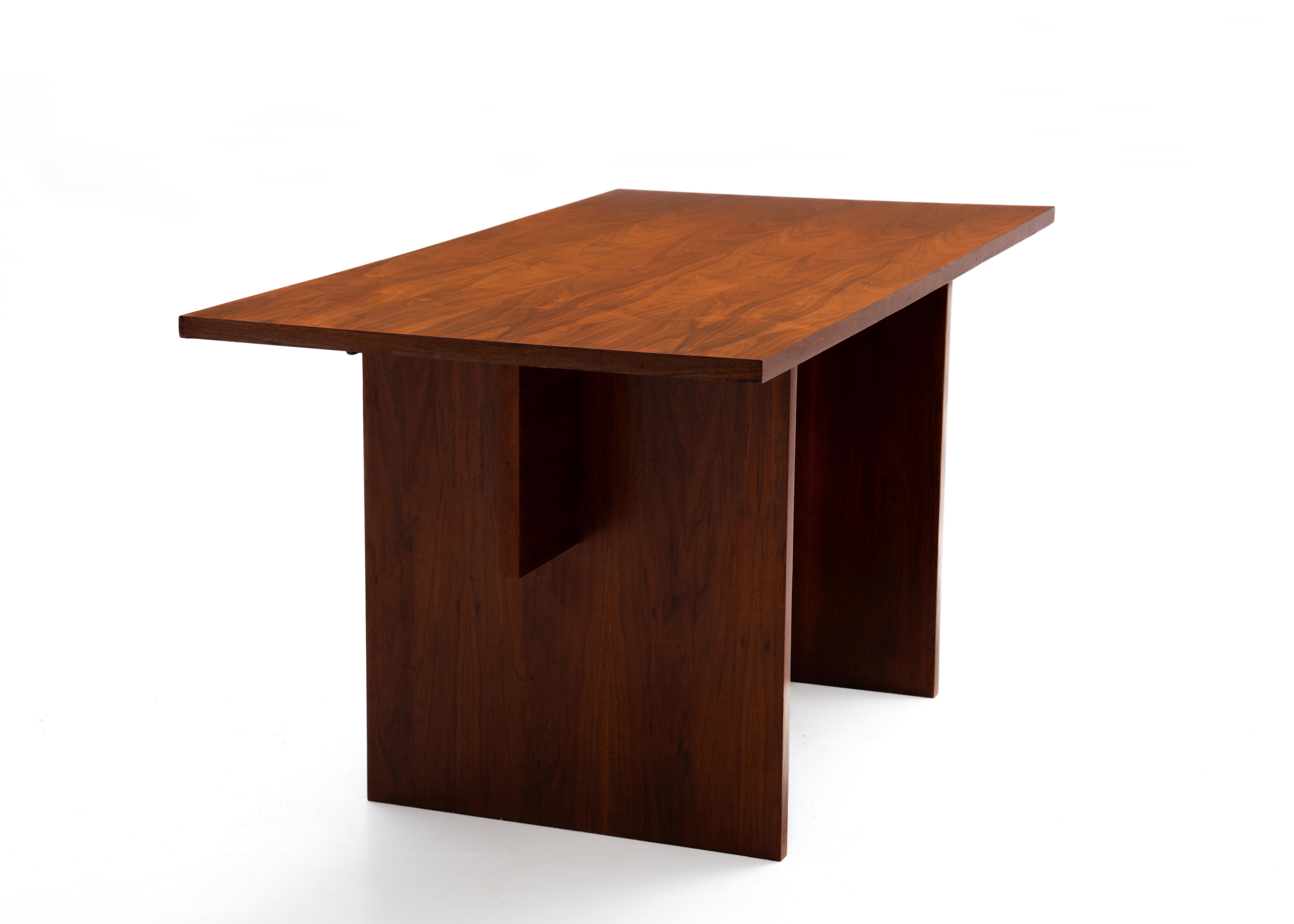 Mid-20th Century Architect Designed Bespoke Walnut Mid Century Desk Single Drawer For Sale