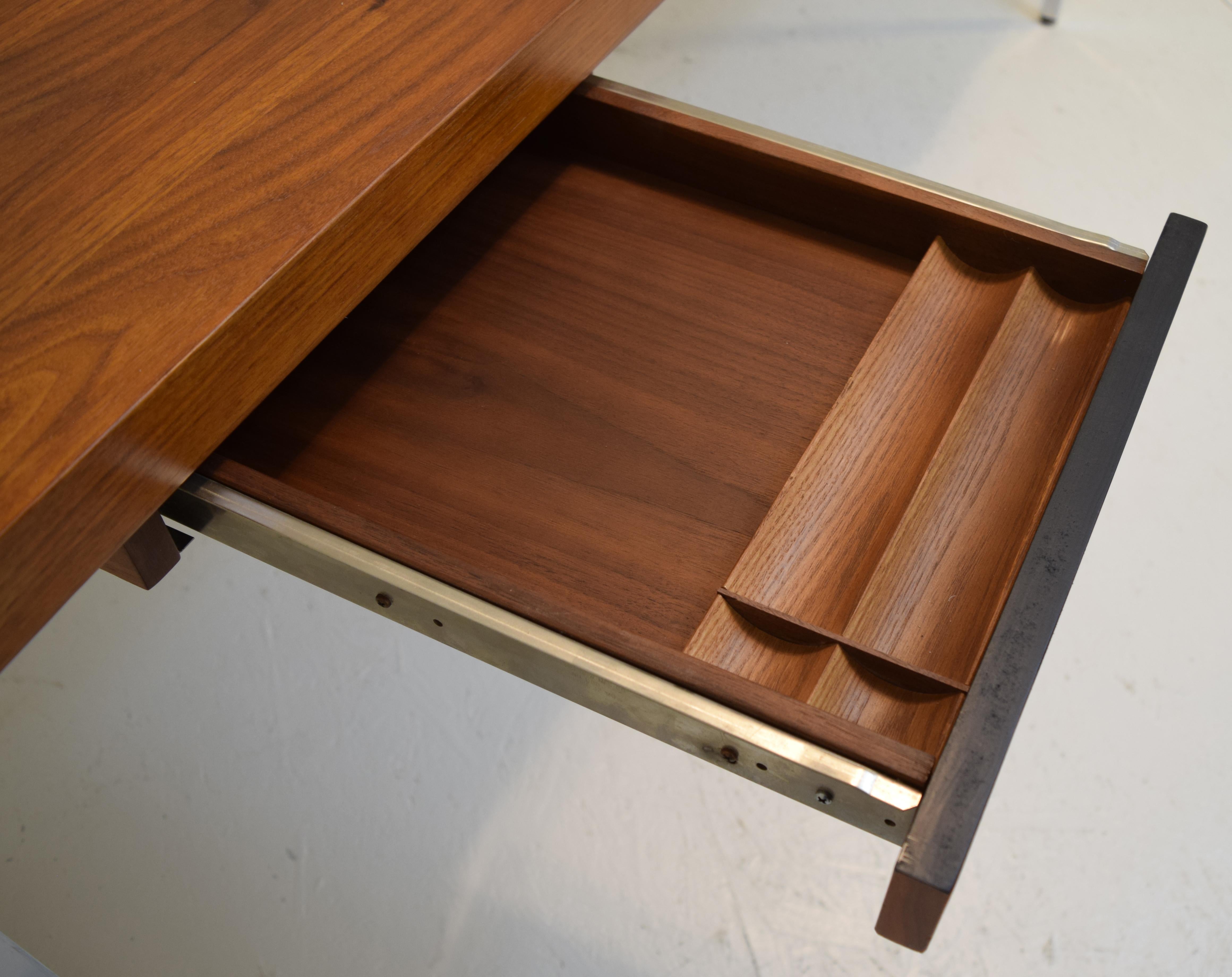 American Architect Desk in Walnut and Chrome