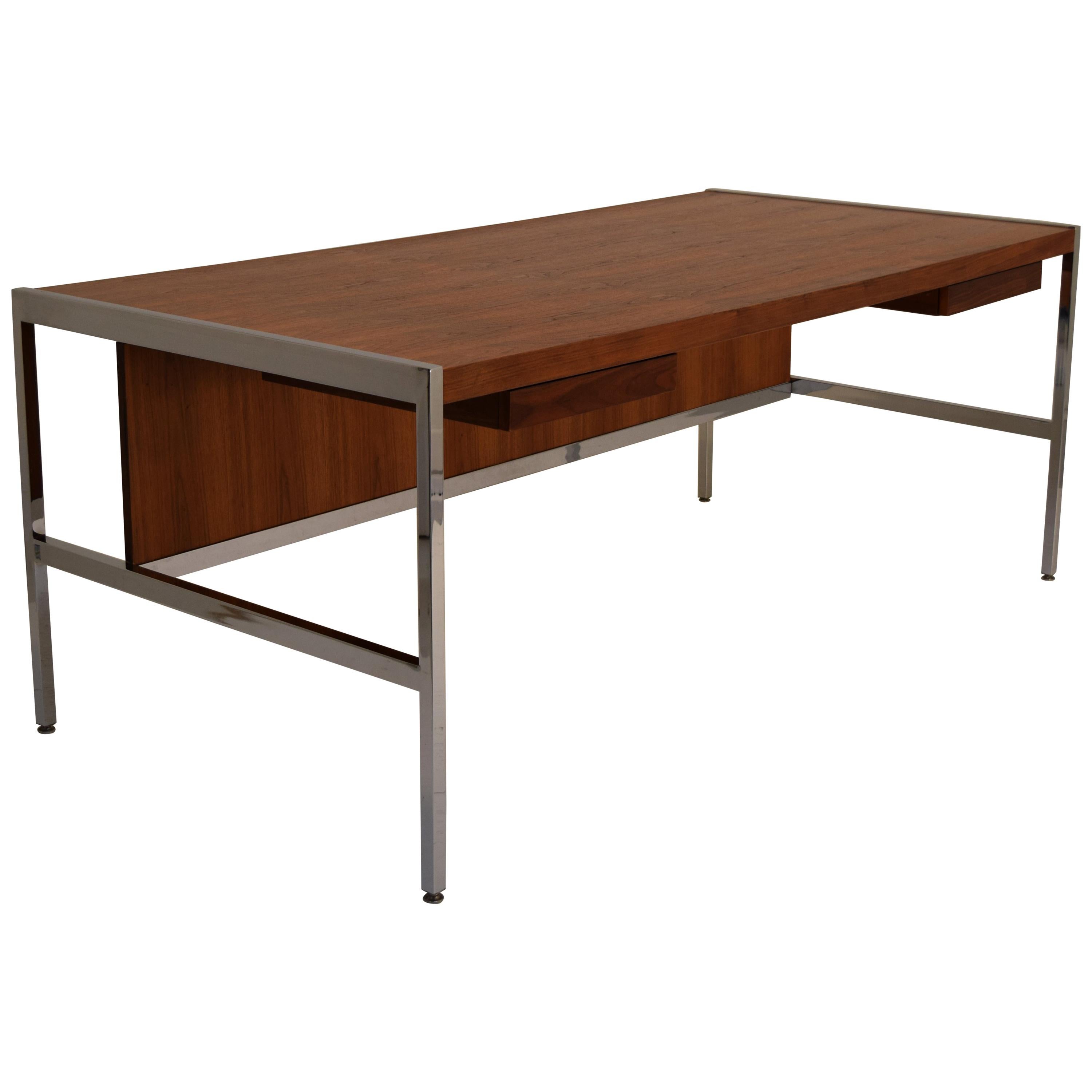 Architect Desk in Walnut and Chrome