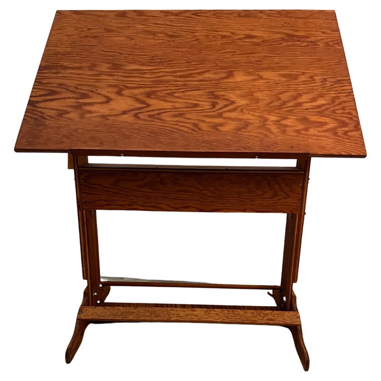 Architect/ Drafting Red Pine Table For Sale at 1stDibs