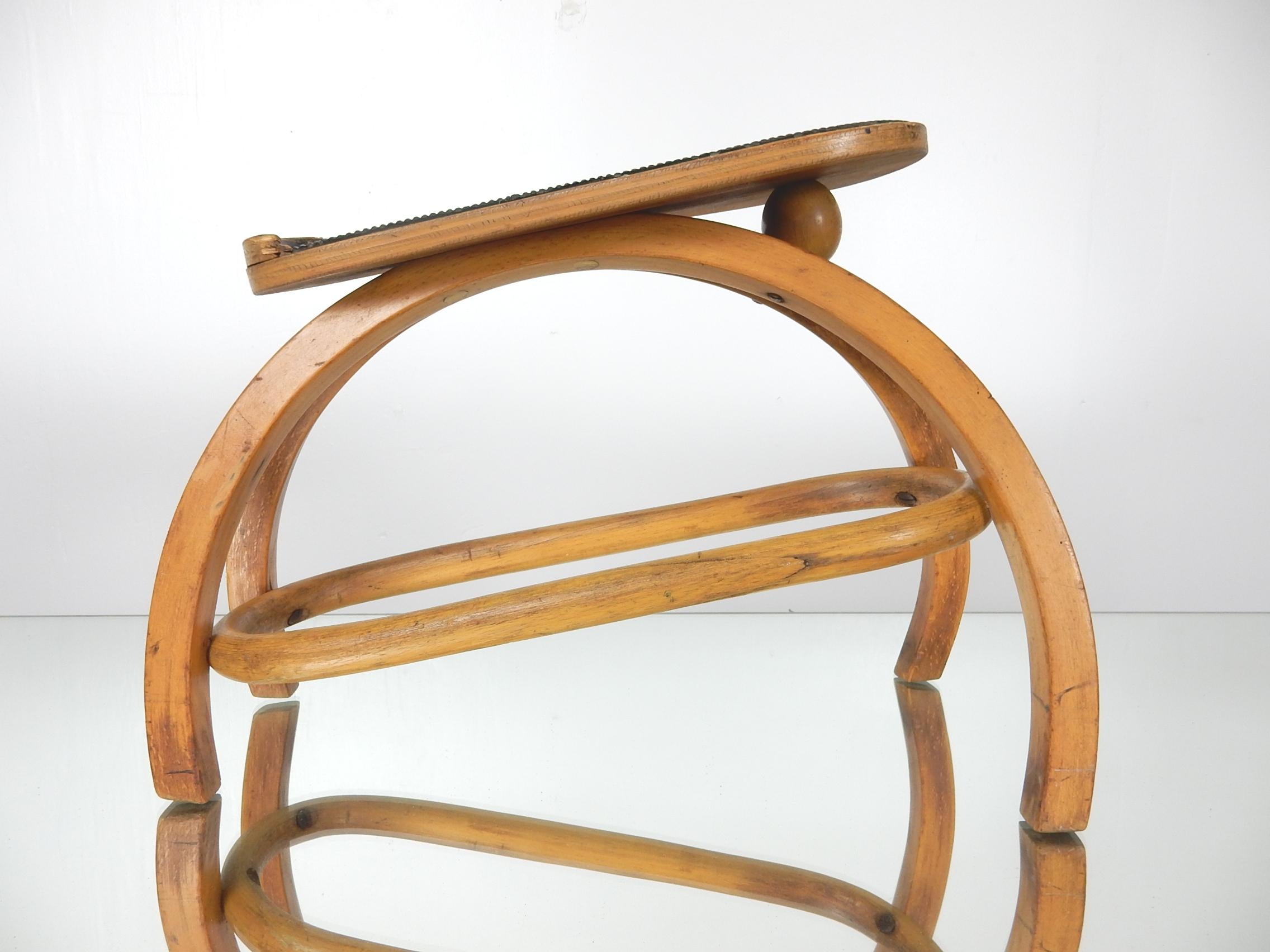 Vienna Secession Architect Josef Hoffmann Design for Thonet Bentwood Foot Stool