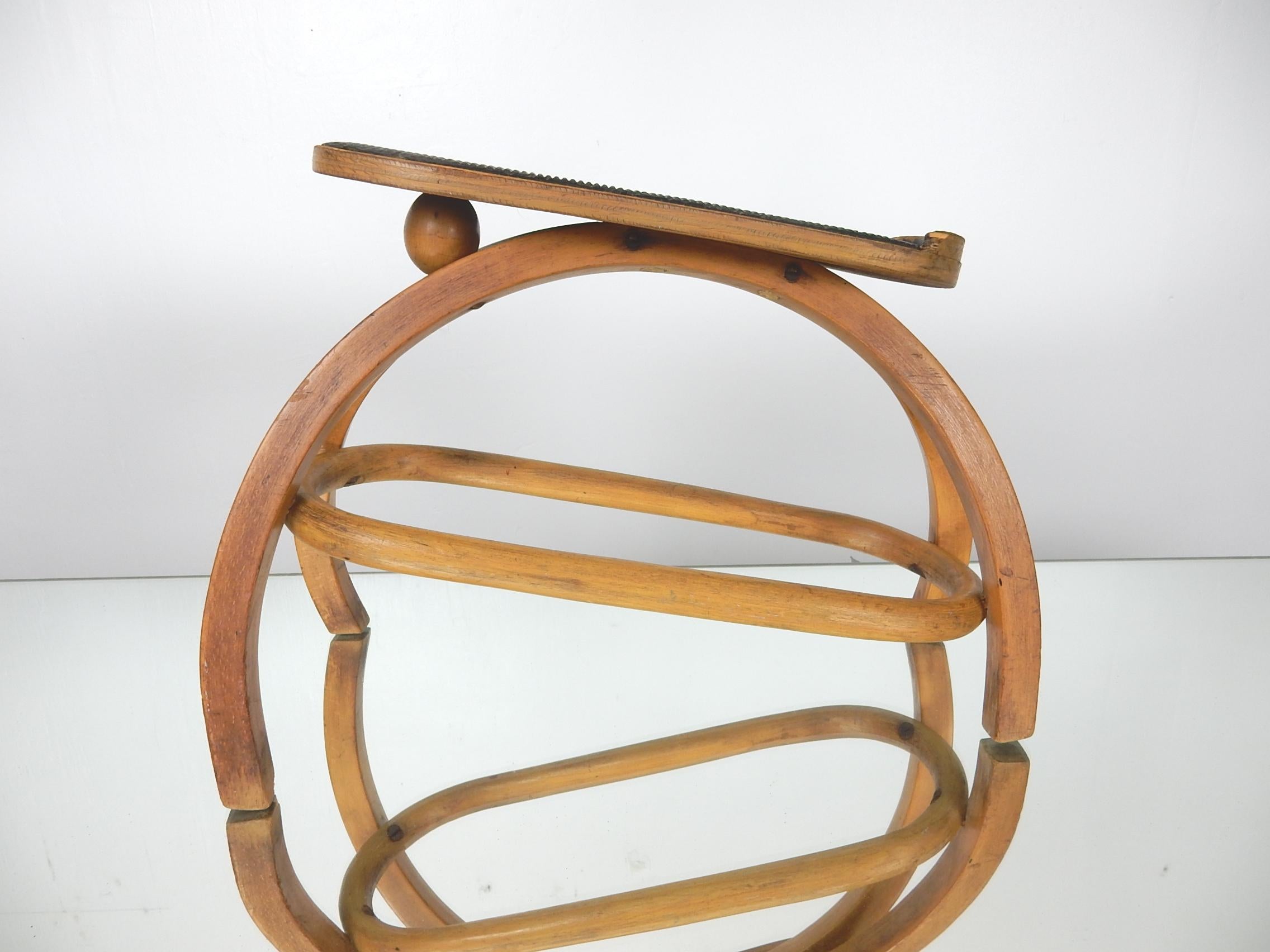 Architect Josef Hoffmann Design for Thonet Bentwood Foot Stool In Good Condition In Las Vegas, NV