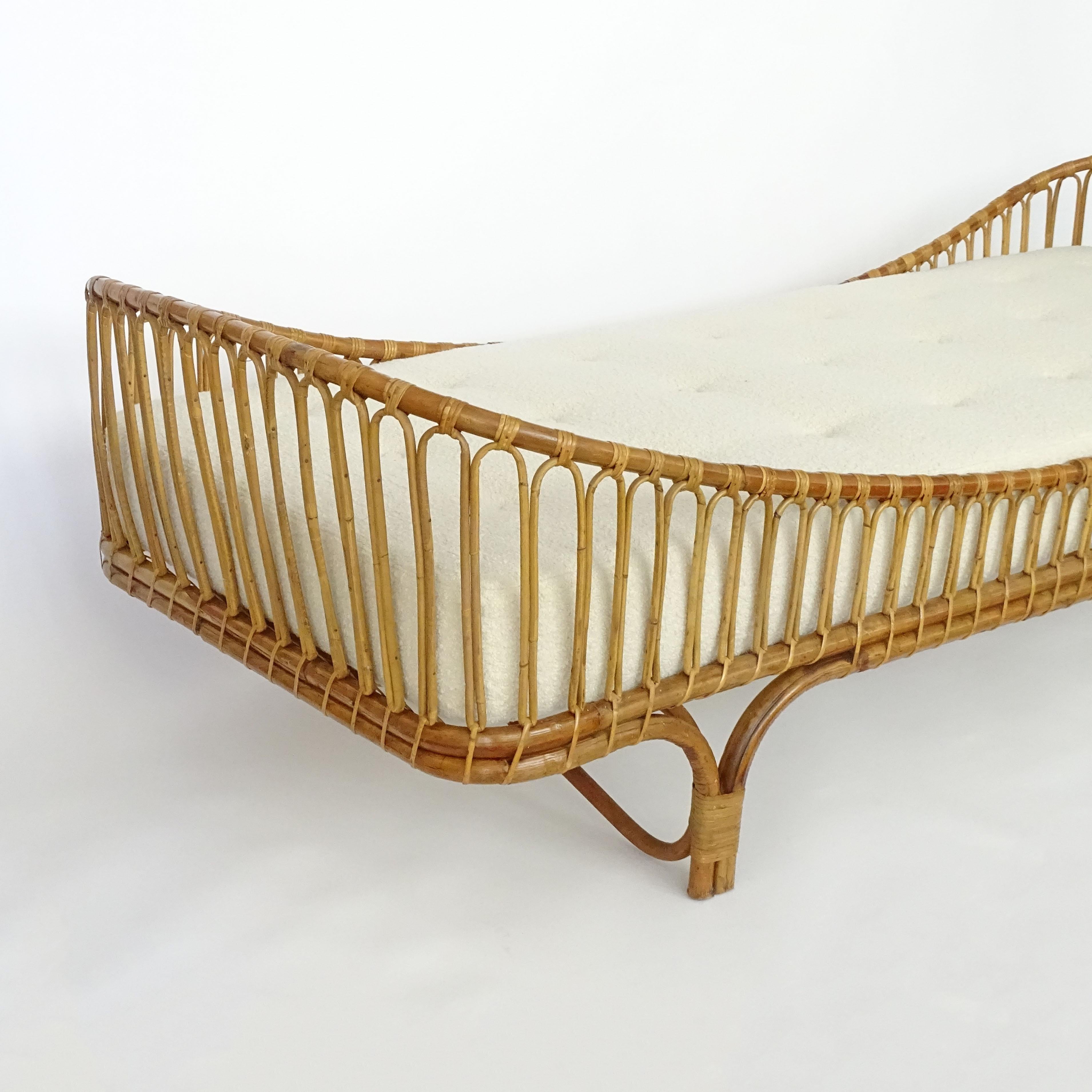 Mid-Century Modern Architect Mario Cristiani Rare Bamboo Daybed for Bonacina, Italy 1964 For Sale