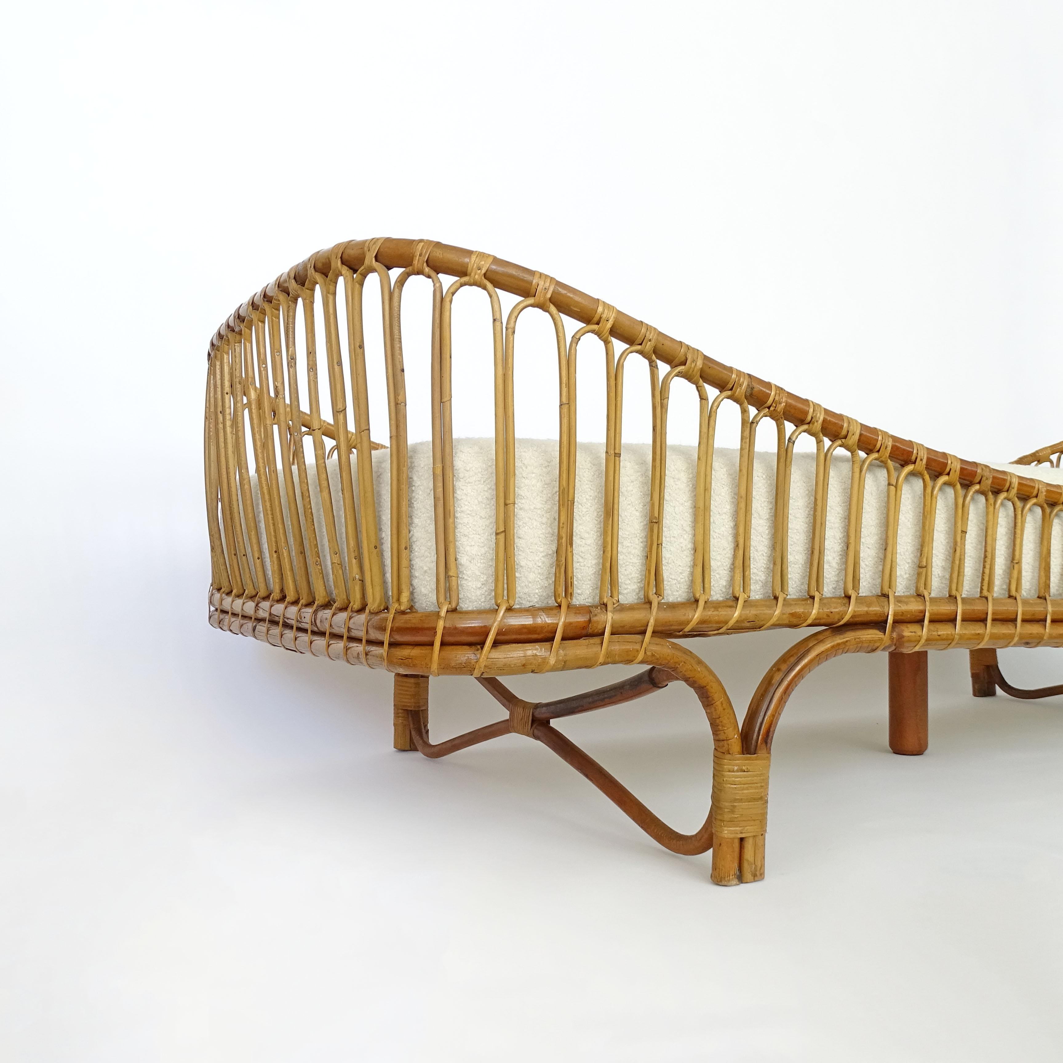Architect Mario Cristiani Rare Bamboo Daybed for Bonacina, Italy 1964 In Good Condition For Sale In Milan, IT