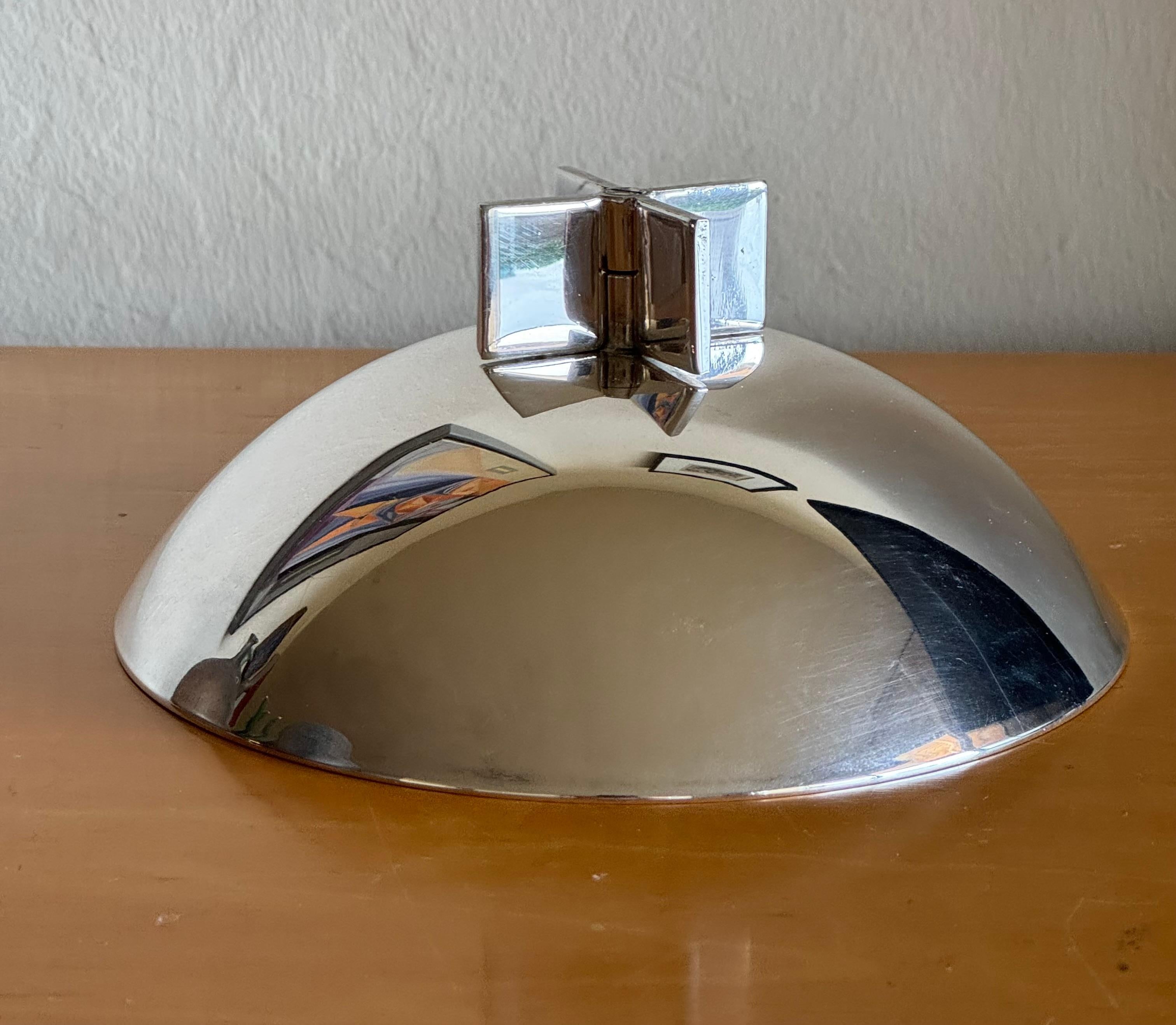 Architect Richard Meier Design  Silverplate Rotating Cross Bowl for Swid Powell (Handgefertigt) im Angebot