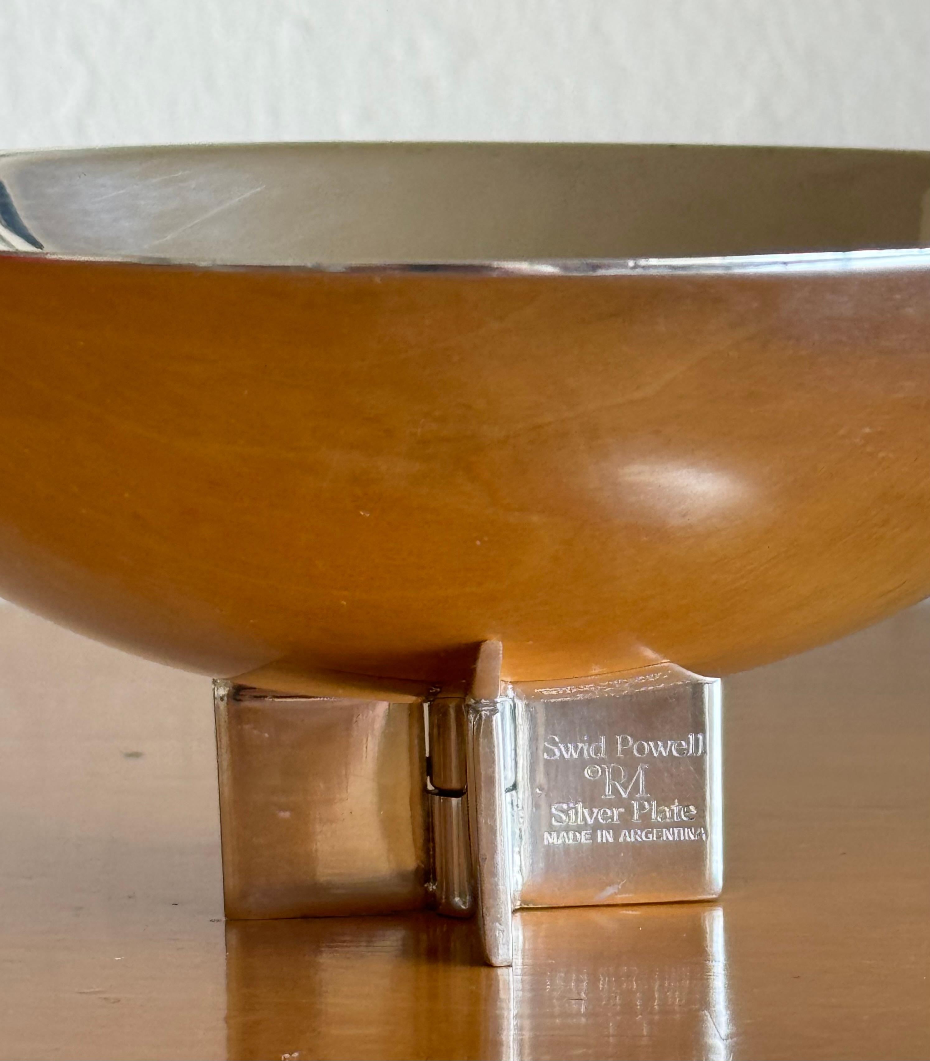 Architect Richard Meier Design  Silverplate Rotating Cross Bowl for Swid Powell (Ende des 20. Jahrhunderts) im Angebot
