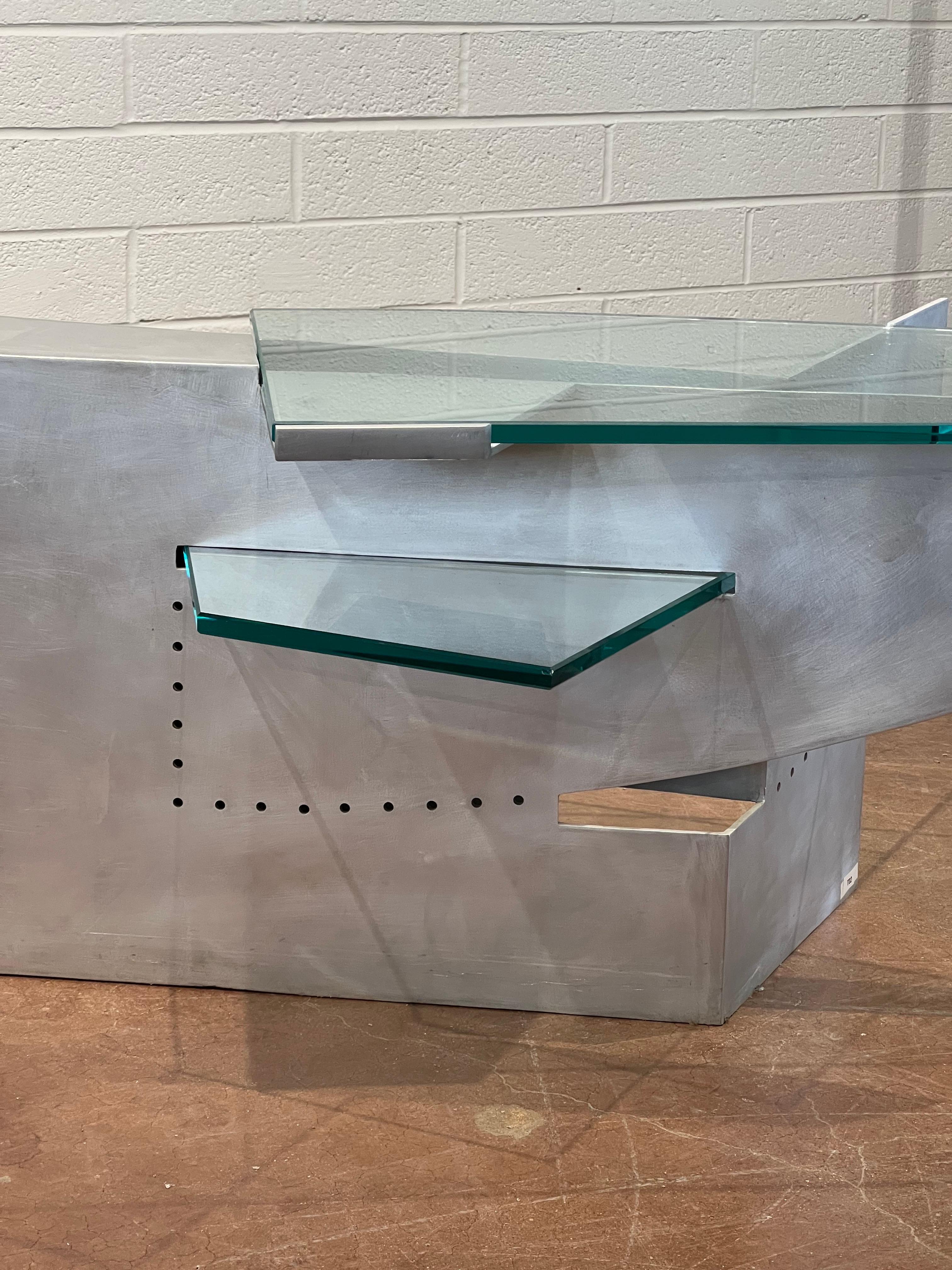 Aluminum Architect Robert Whitton Prototype Coffee Table For Sale