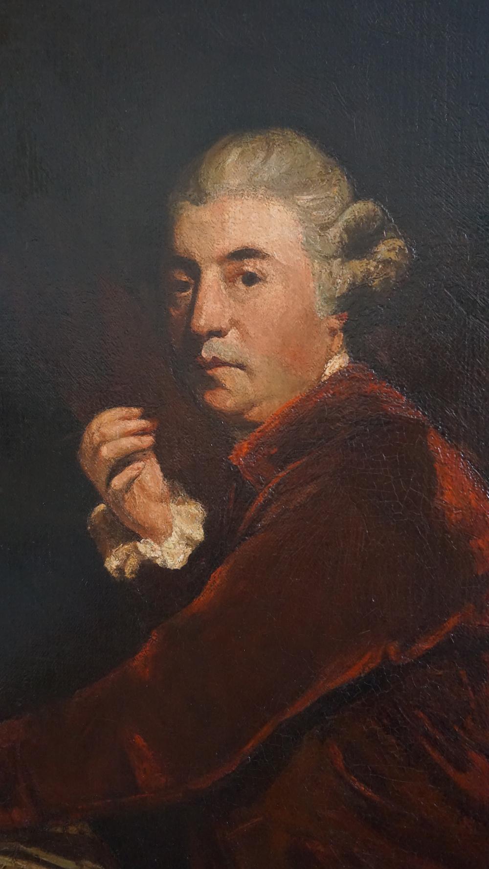 Oil on herringbone canvas copy of Joshua Reynolds’s portrait of the architect Sir William Chambers painted in 1779; the original of which is in the Royal Academy of Arts, London. This is one of few known copies painted after the architect's death,