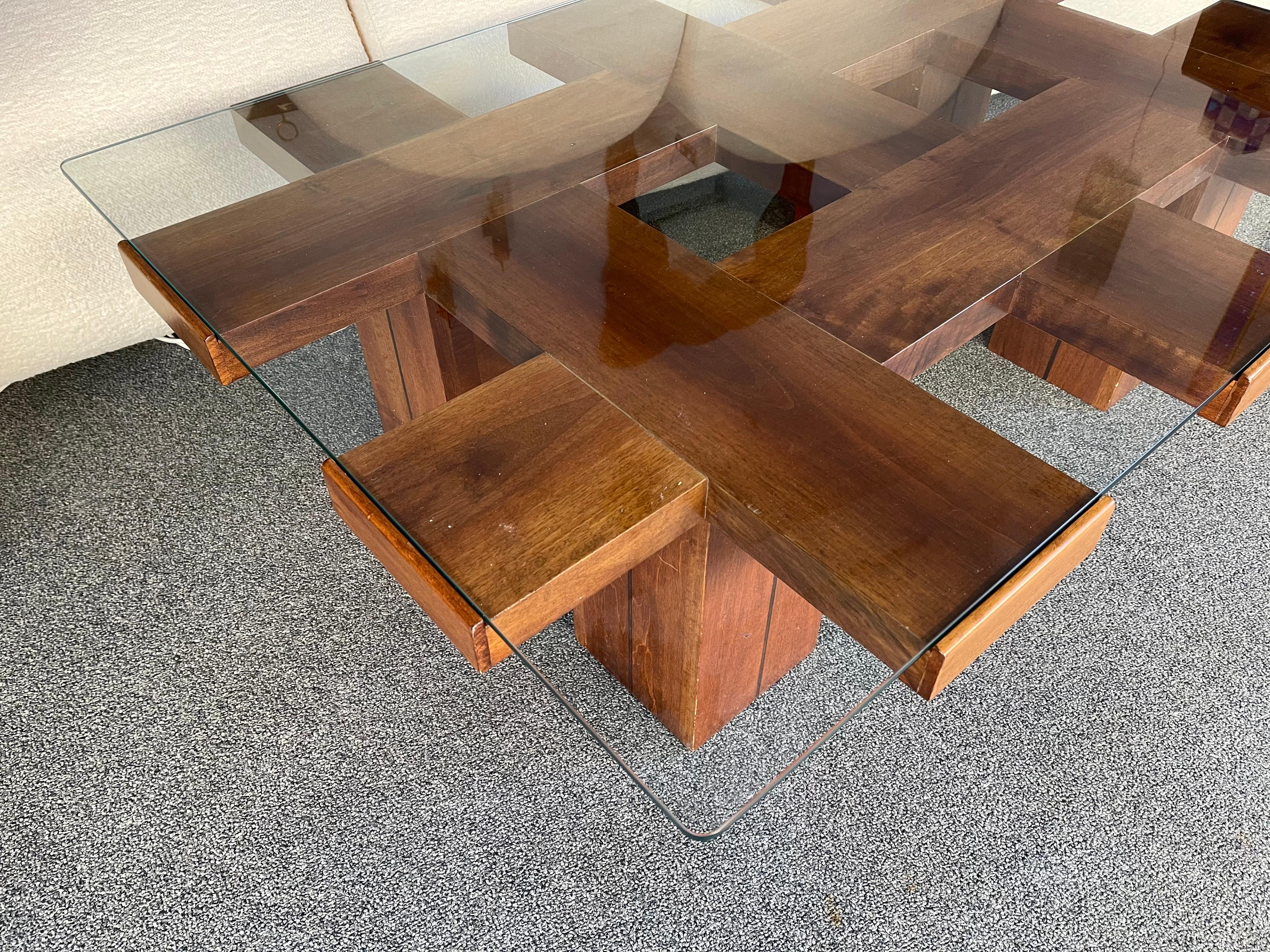 Architect Wood Coffee Table, Italy, 1970s 4