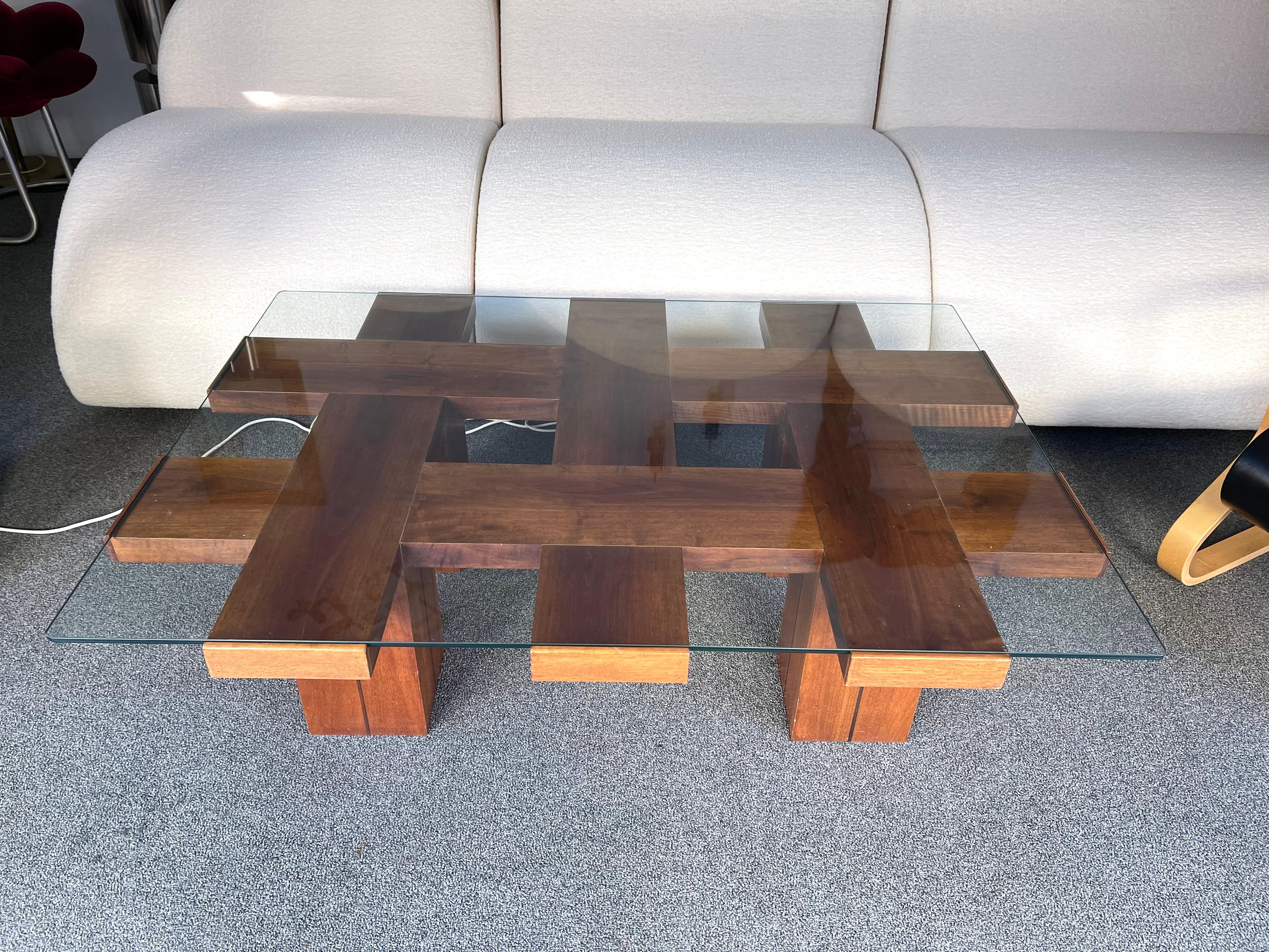 Architect Wood Coffee Table, Italy, 1970s 5
