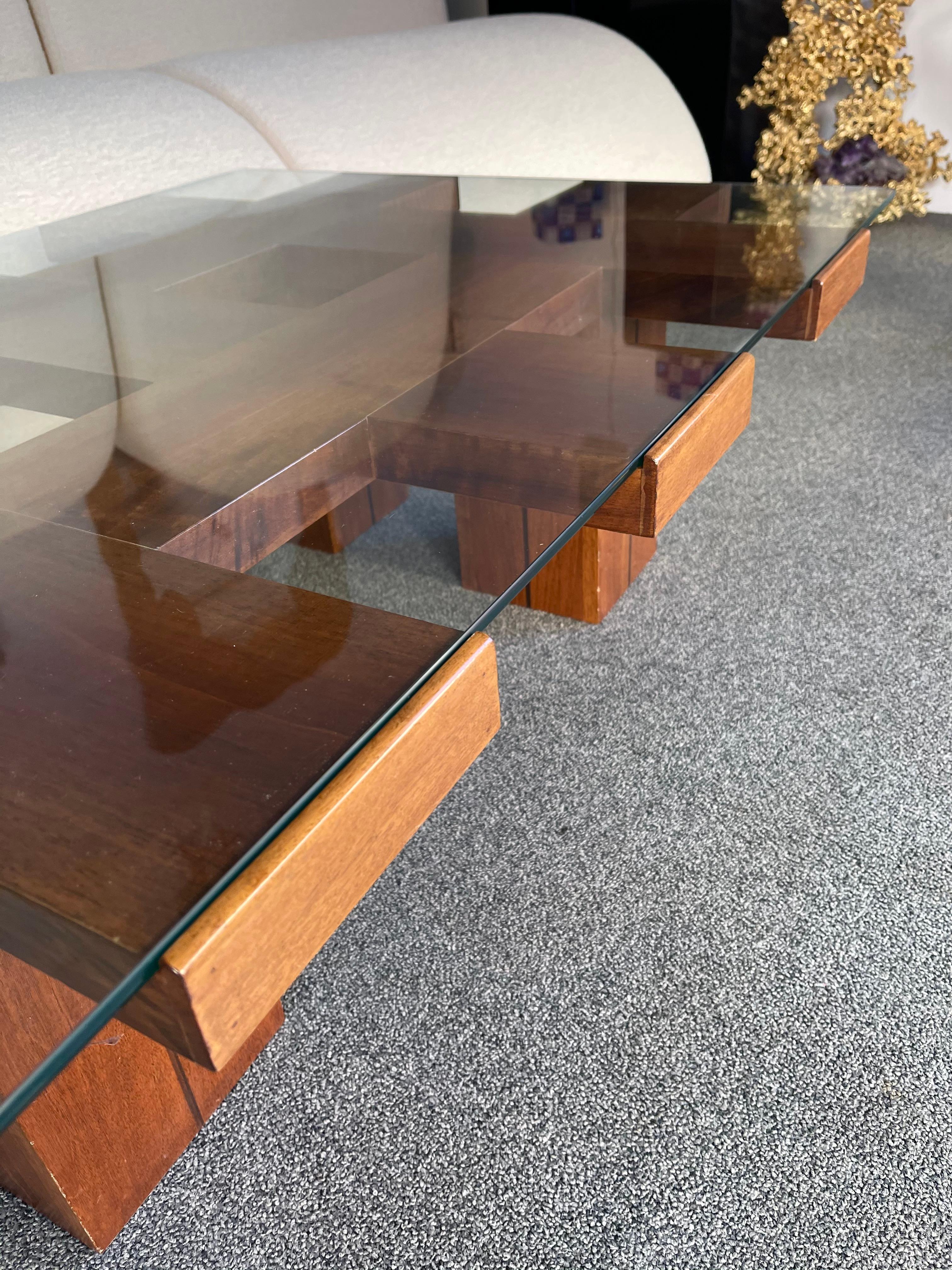 Architect Wood Coffee Table, Italy, 1970s 6