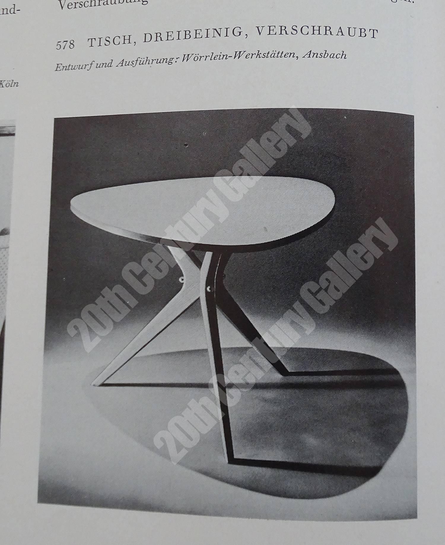 1953 Scandinavian Modern Table by Wilhelm Renz For Sale 10