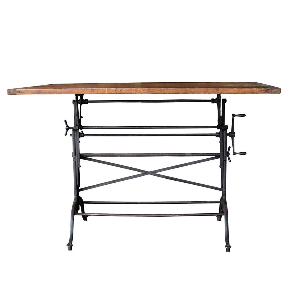 Industrial Architect's Cast Iron Drafting Table