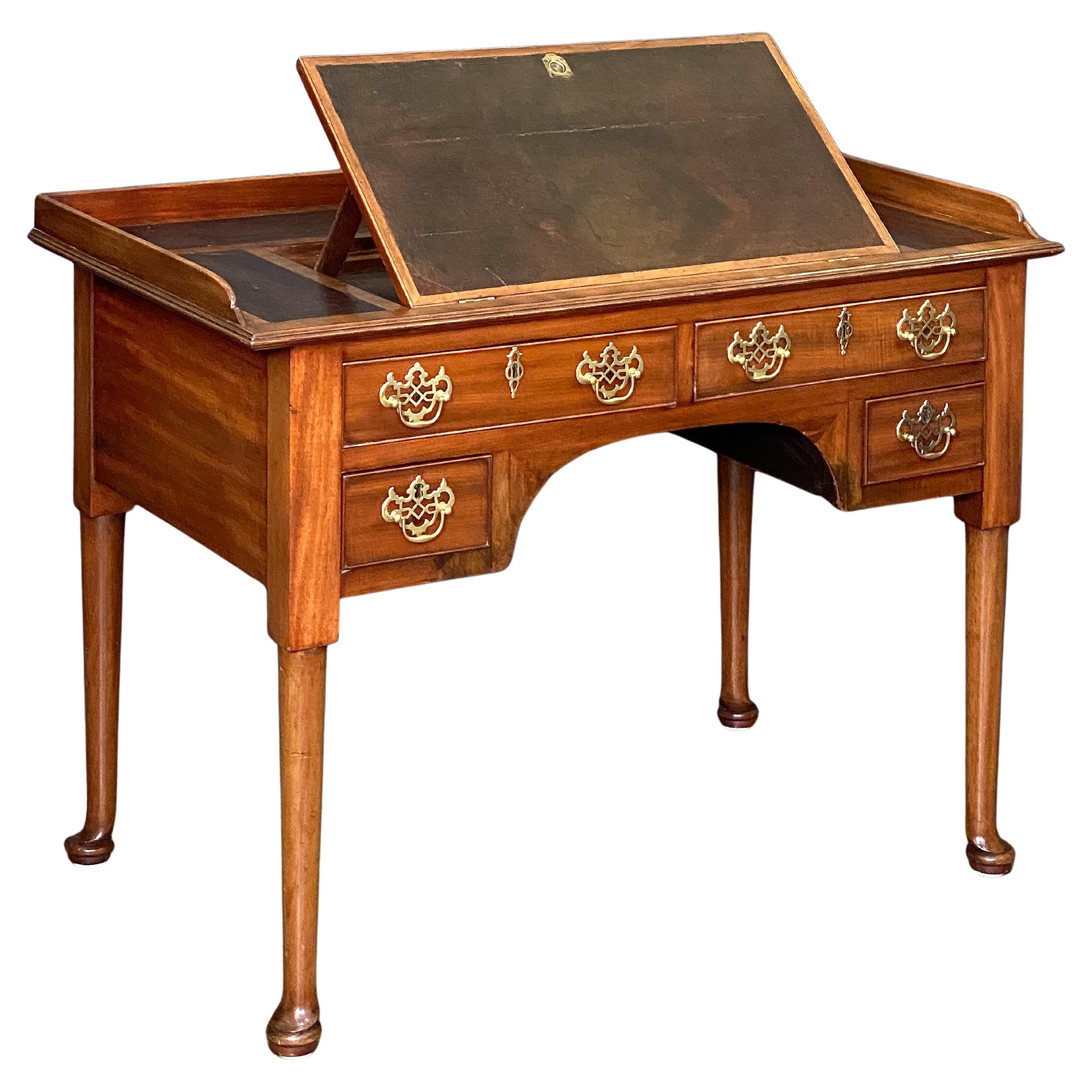 Architect's Desk and Writing Table of Mahogany from Late Georgian Era England