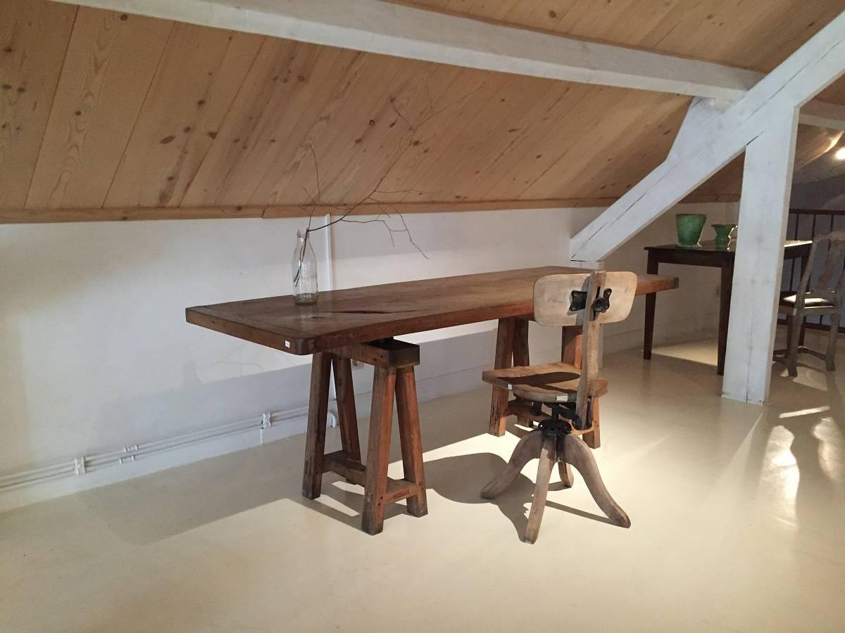 Early Victorian Architects Drafts Table on Adjustable Trestles