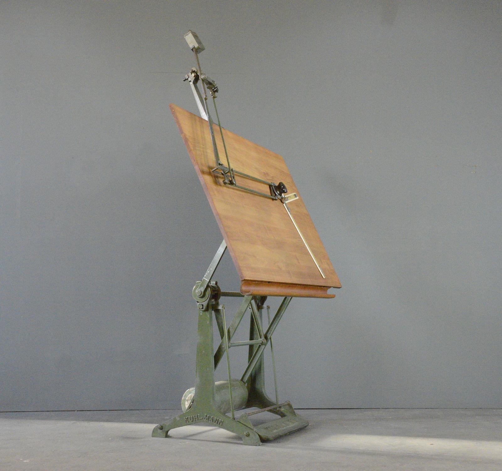 Tavola da disegno per architetti di Kuhlmann, anni '50 circa 7