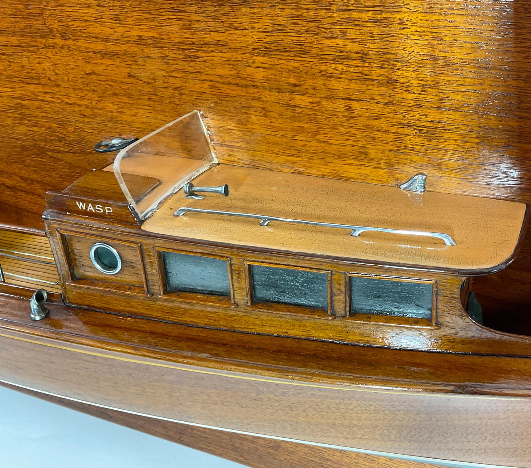 Wood Architect's Half Model of Wrigley Yacht Wasp For Sale