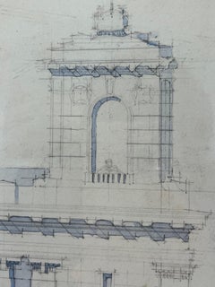Architect's Sketch - Framed - France - 19th Century