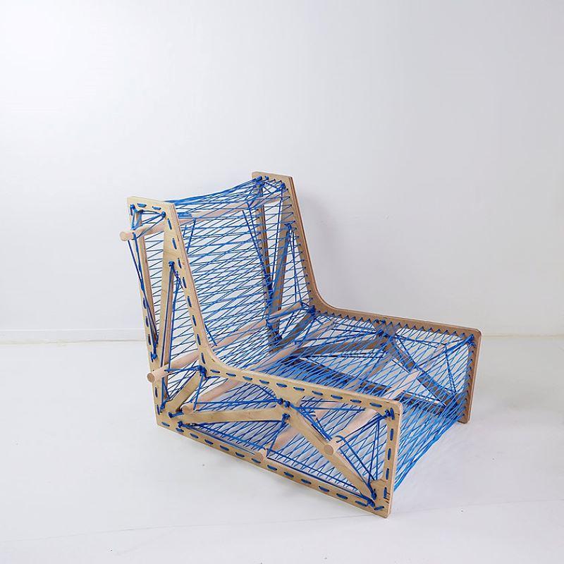 Architect's work Lace-Up Lounge Chair For Sale 6