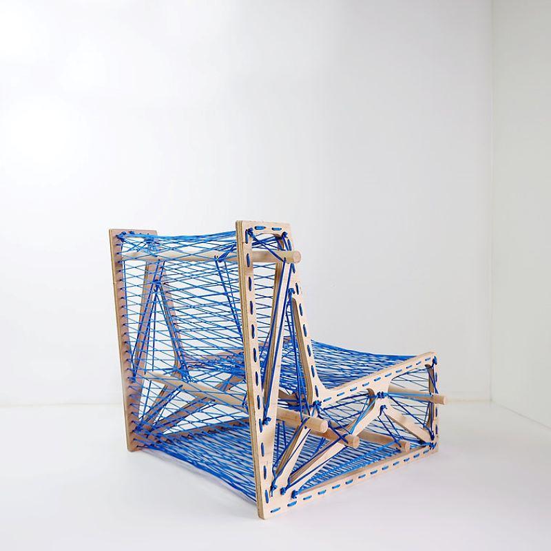 Architect's work Lace-Up Lounge Chair For Sale 2
