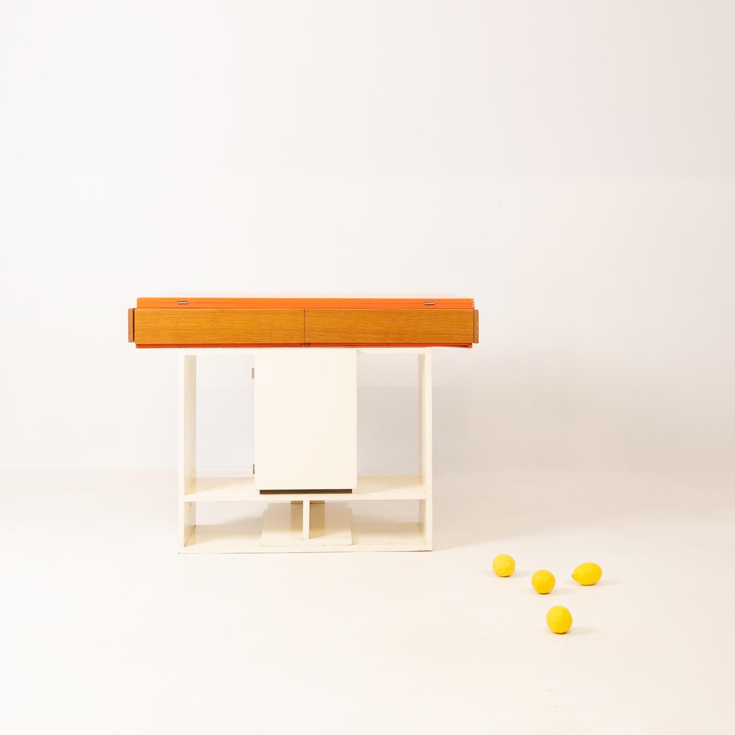 French Architect's work, Lacquered system table, circa 1970 For Sale