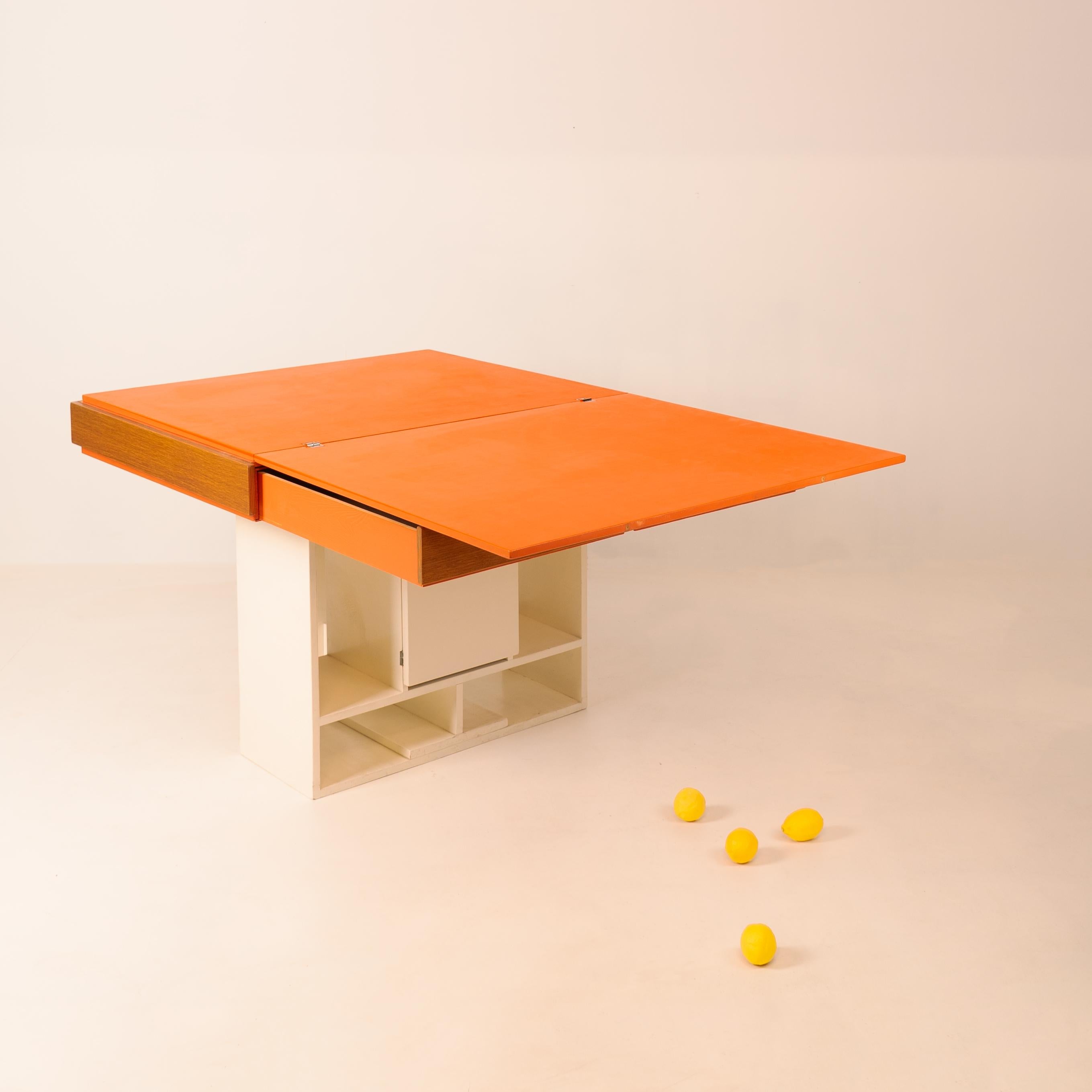Architect's work, Lacquered system table, circa 1970 For Sale 1